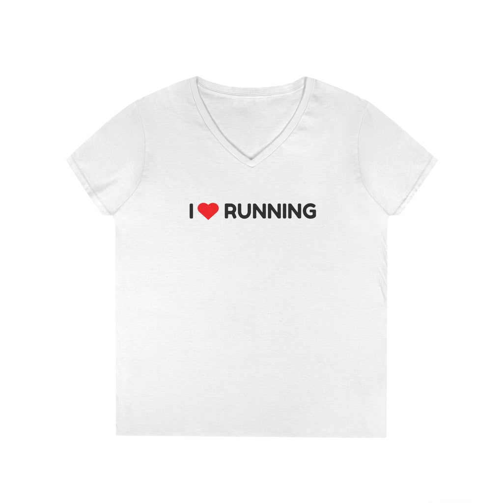 I Heart Running Ladies' V-Neck T-Shirt — Women's Running Tee