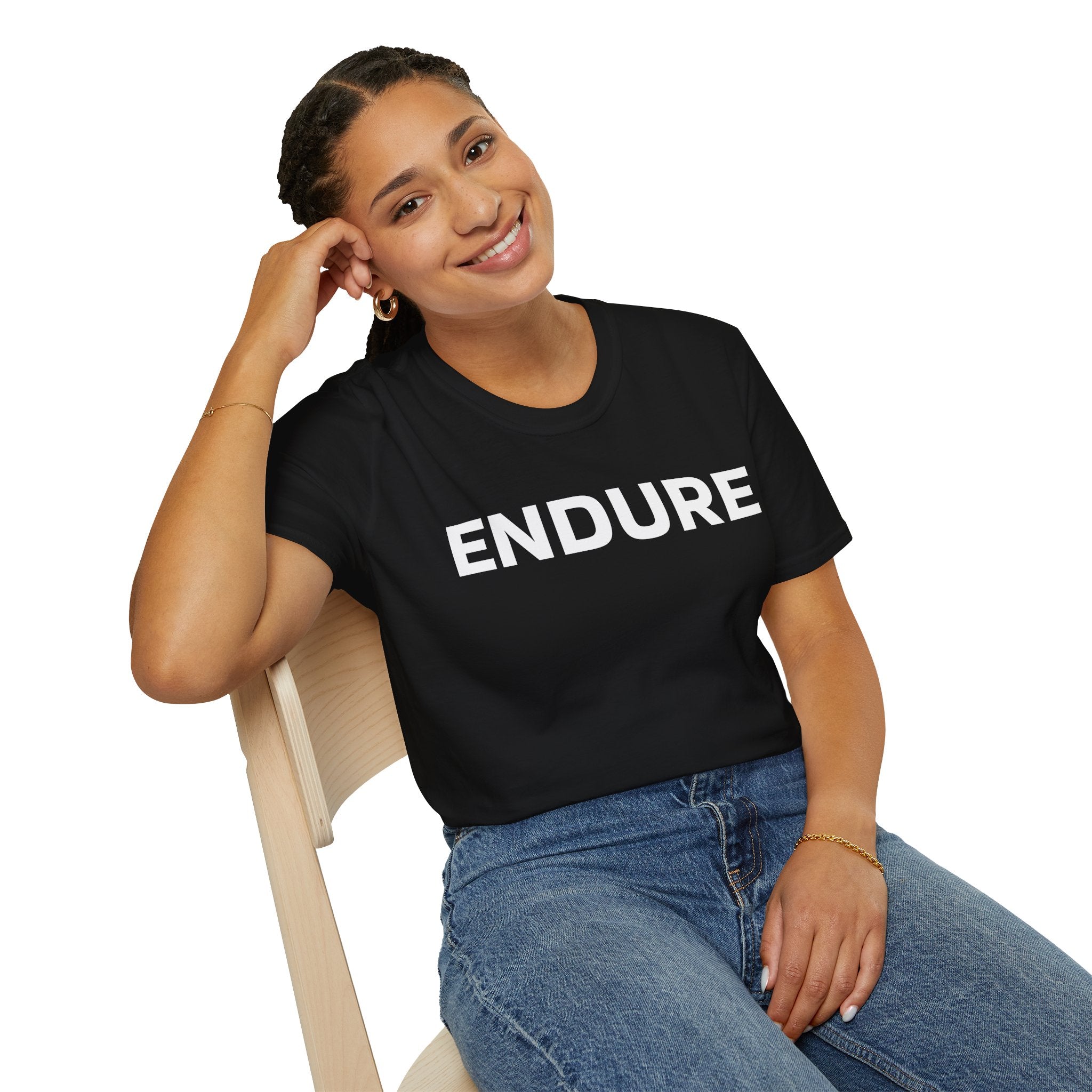 Endure Motivational Soft Style T-Shirt — Bold White Text Inspirational Tee