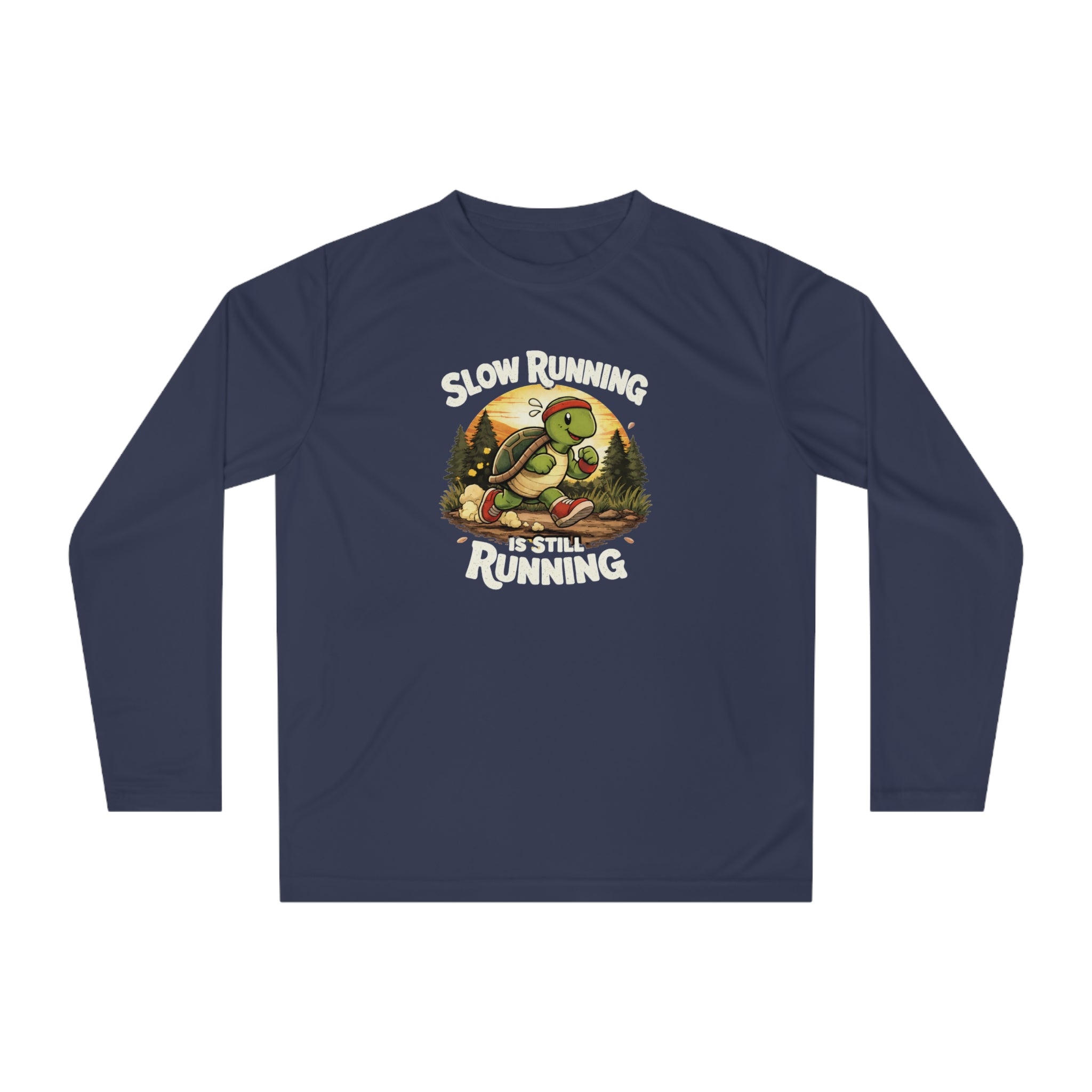 Slow Running Turtle Long Sleeve Shirt - “Slow Running Still Running” Athletic Tee