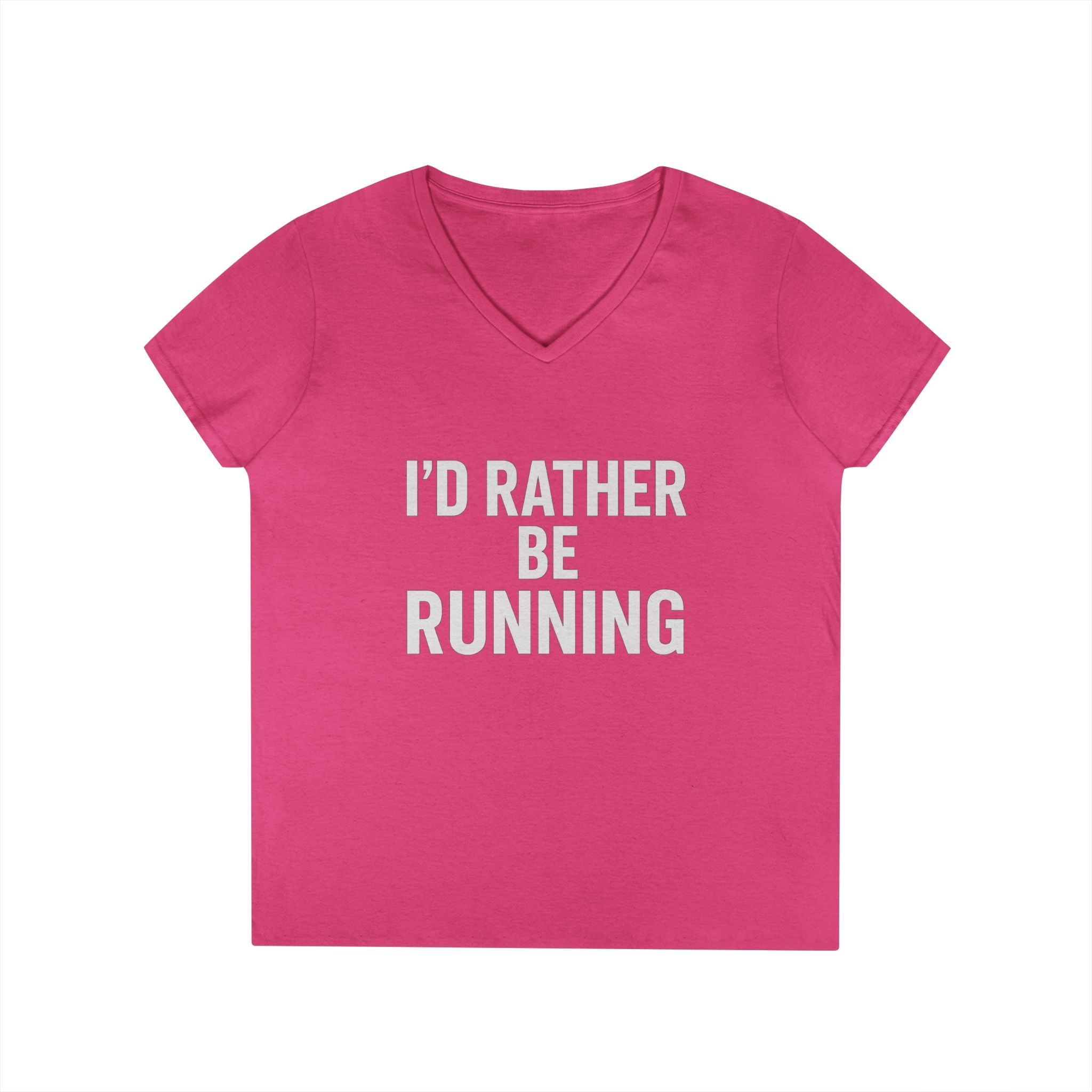 I’d Rather Be Running V - Neck Tee — Women's Running Shirt - Best Run Yet Apparel and Gifts