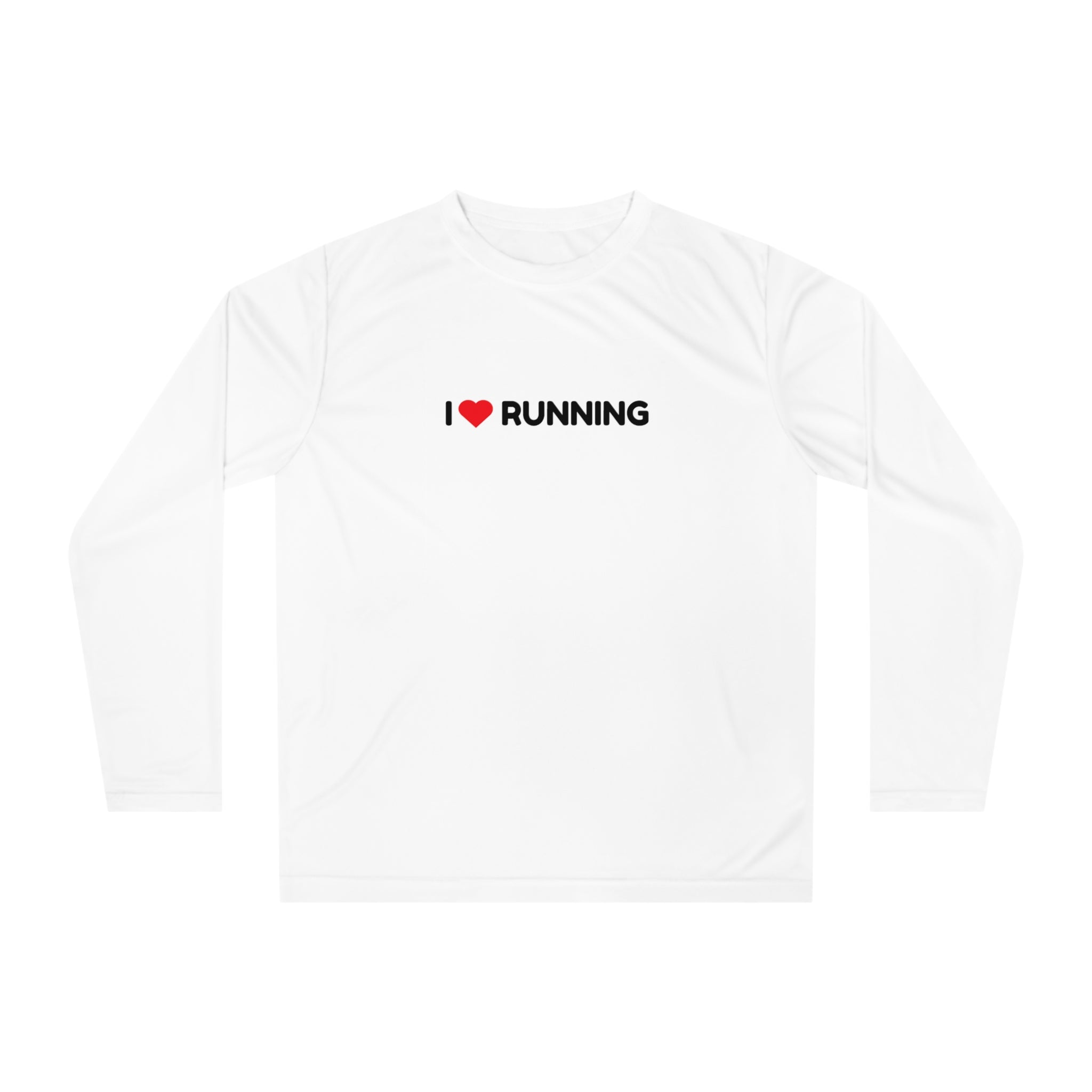 I Heart Running Long Sleeve Shirt — Performance Running Tee for Runners