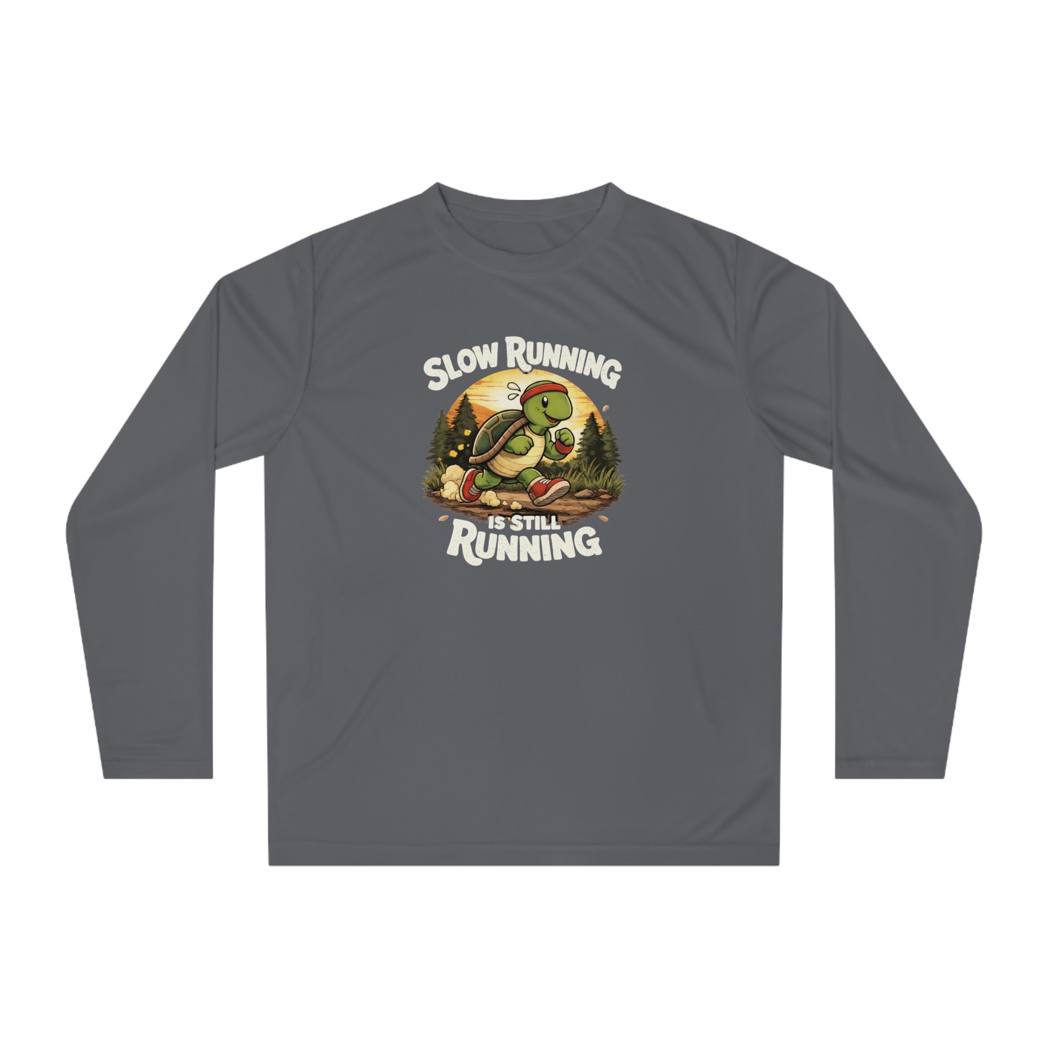 Slow Running Turtle Long Sleeve Shirt - “Slow Running Still Running” Athletic Tee