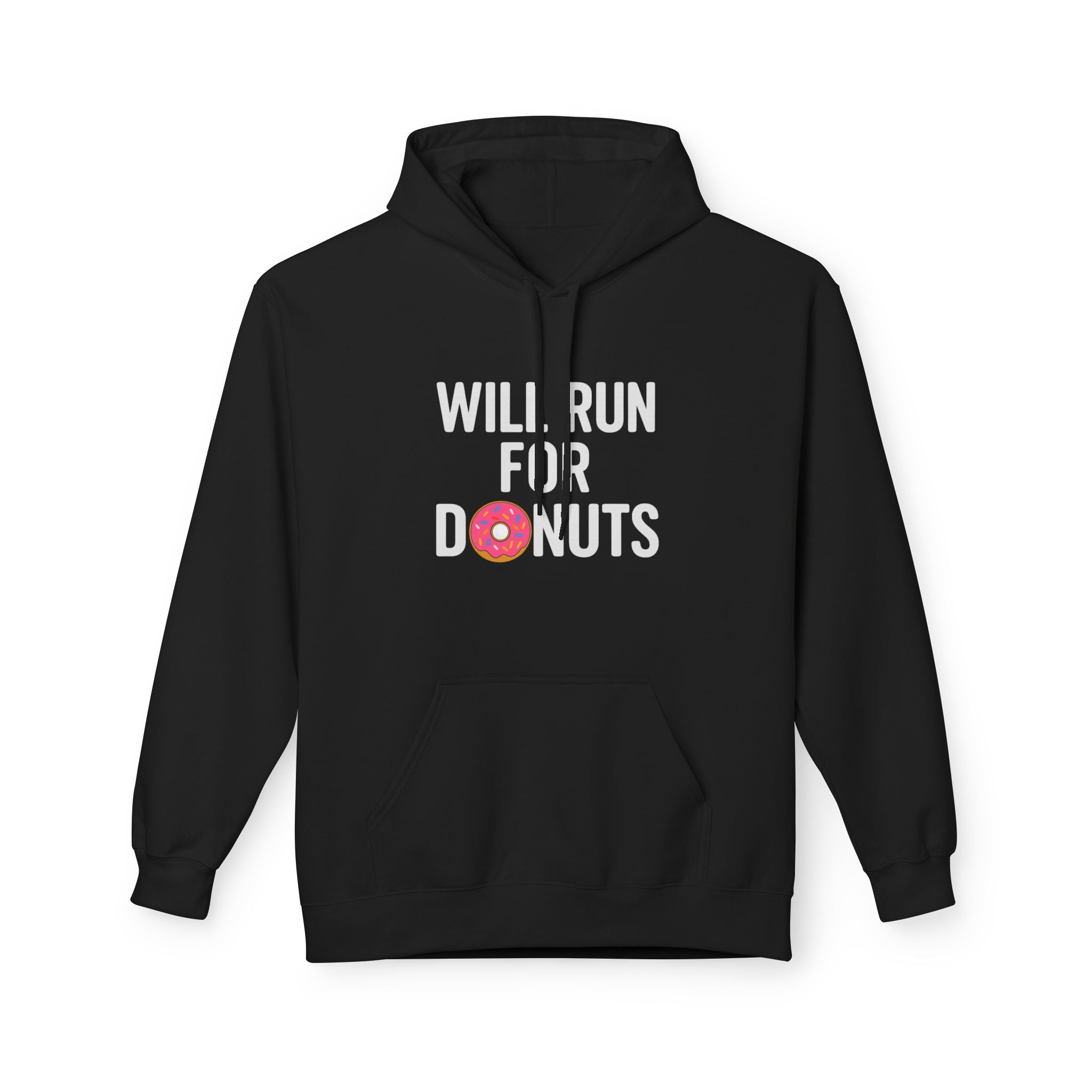 Will Run for Donuts Hoodie – Funny Running & Fitness Sweatshirt with Donut Graphic