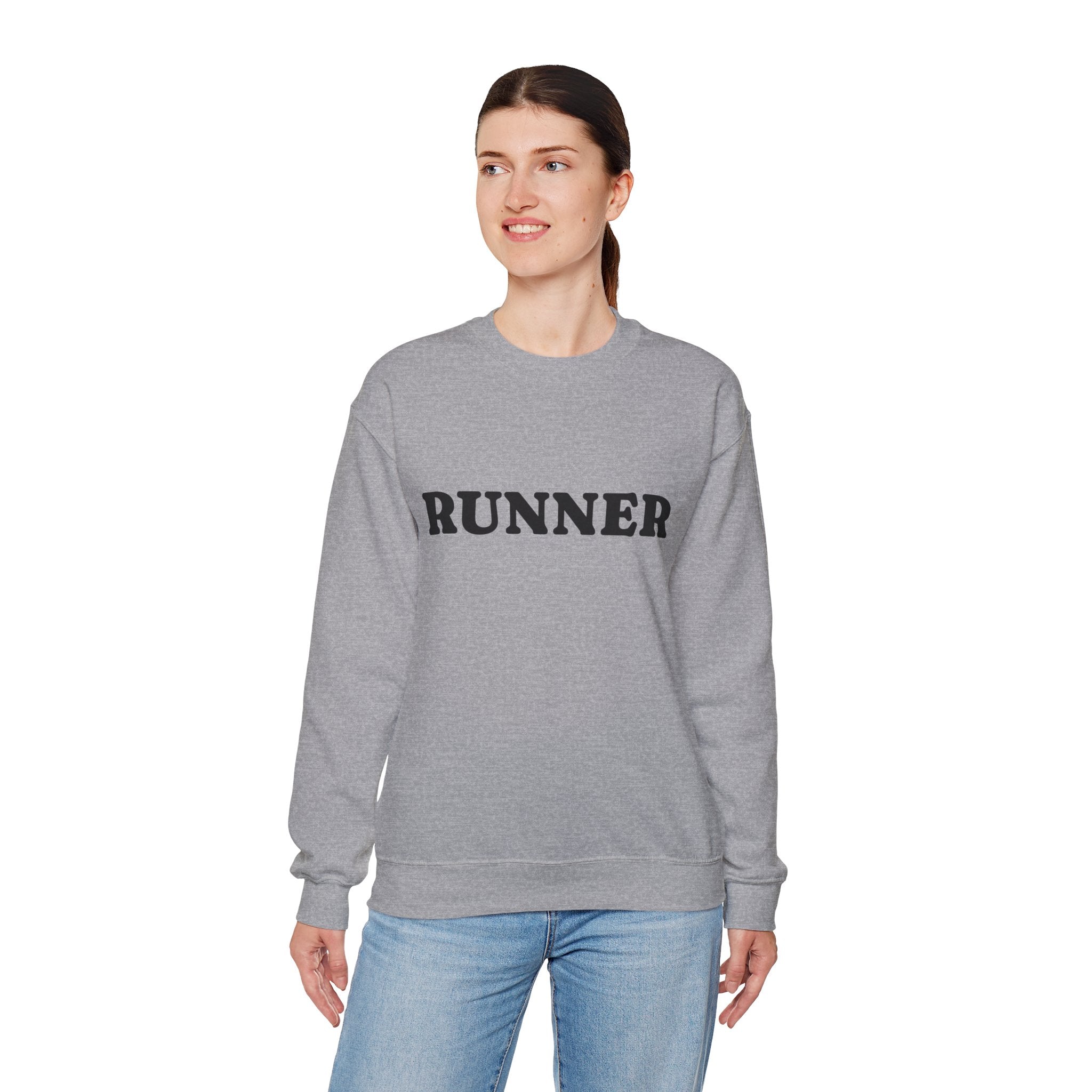 Crewneck Sweatshirt — 'RUNNER' Bold Athletic Pullover - Best Run Yet Apparel and Gifts