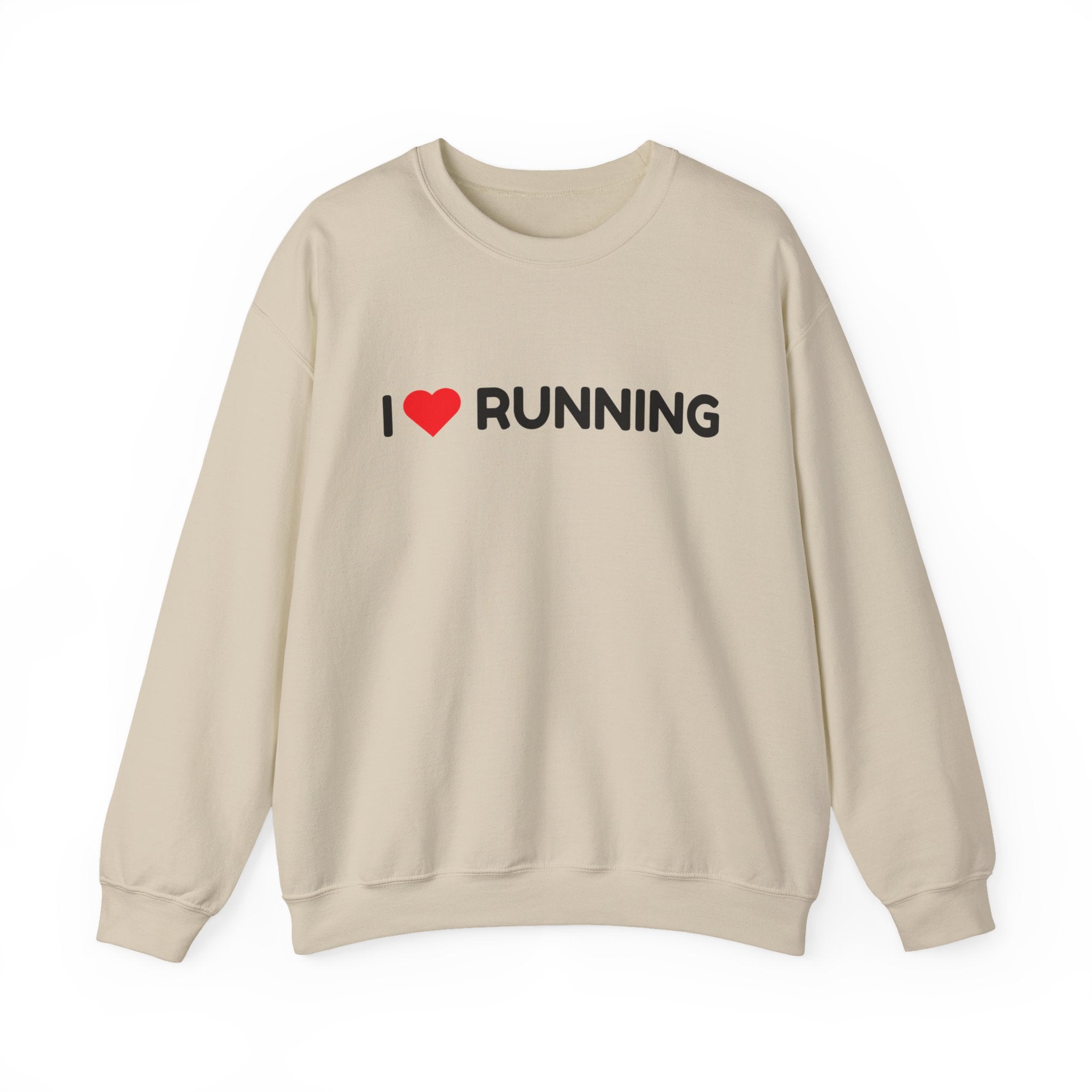 I Heart Running Crewneck Sweatshirt - Runner Gift, Athletic Casual Pullover