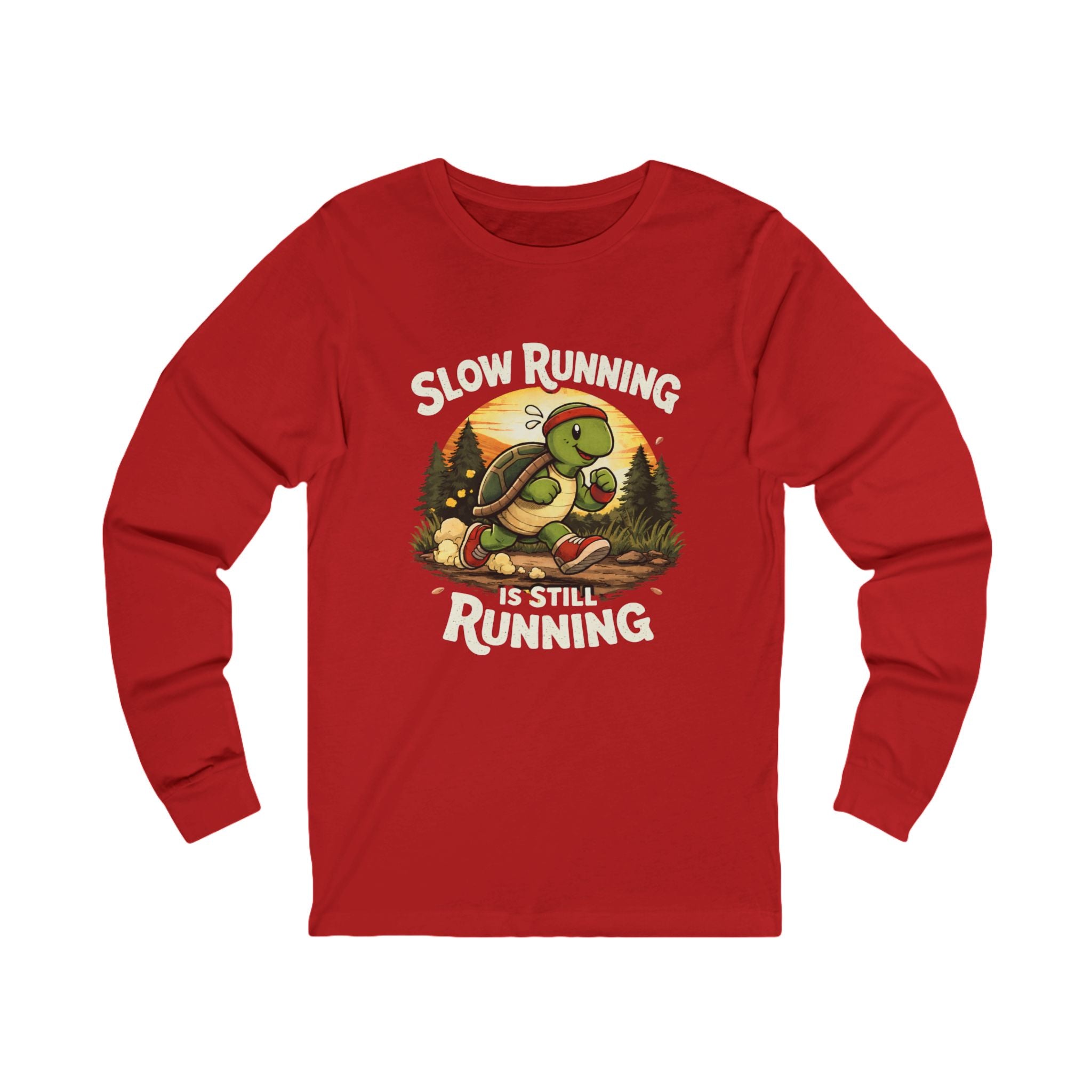 Slow Running Turtle Long Sleeve Tee — "Slow Running Is Still Running" Casual Running Shirt