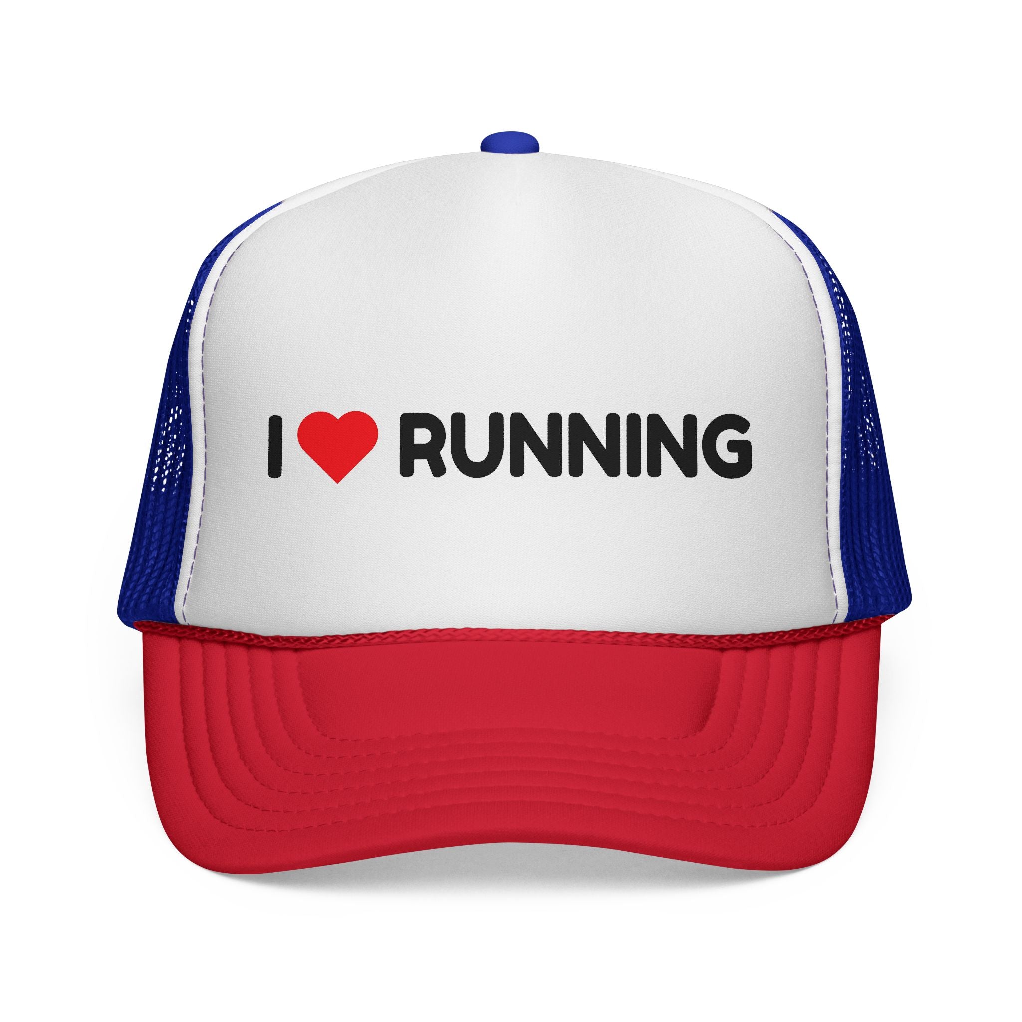 I Love Running Trucker Cap — Retro Mesh Running Hat for Runners