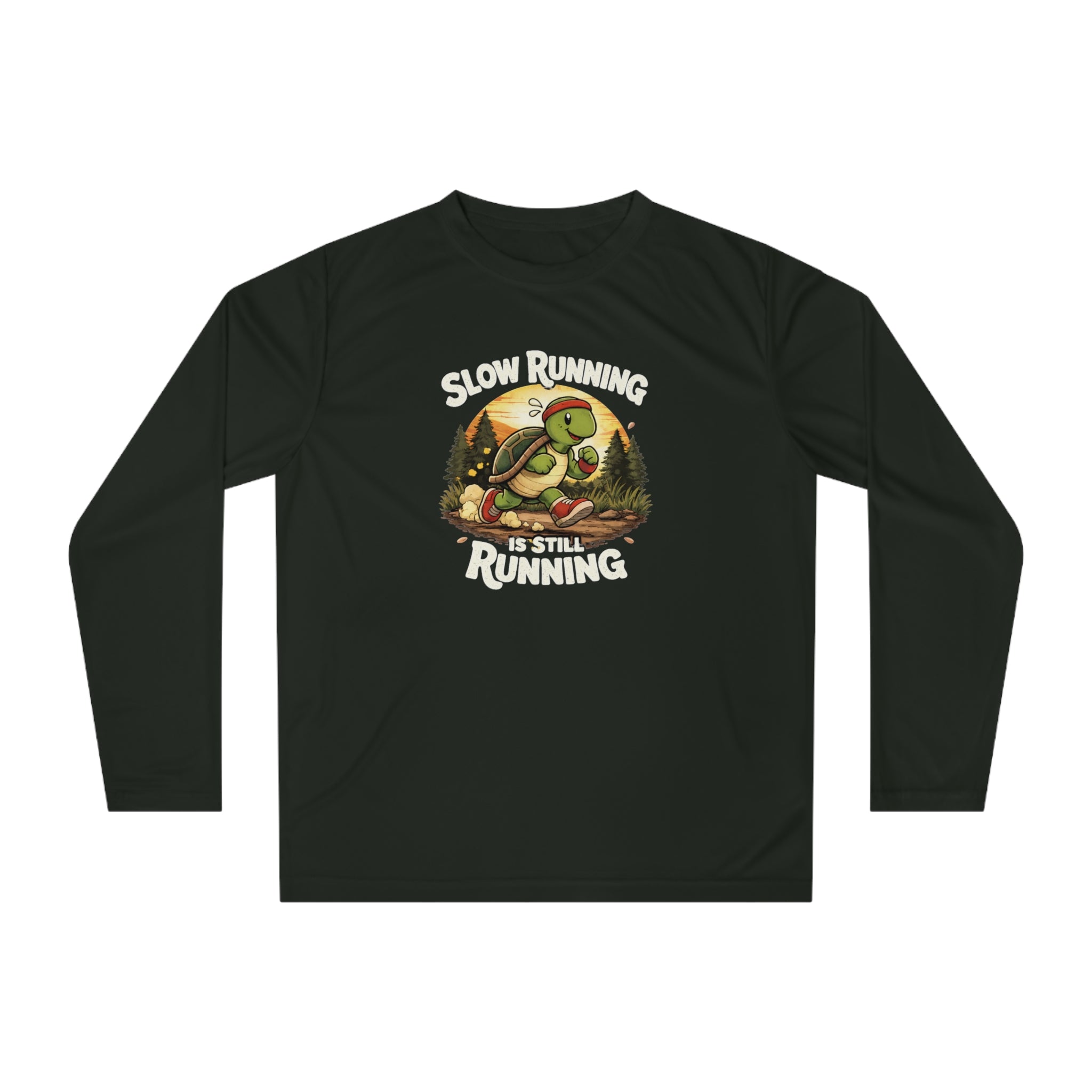 Slow Running Turtle Long Sleeve Shirt - “Slow Running Still Running” Athletic Tee