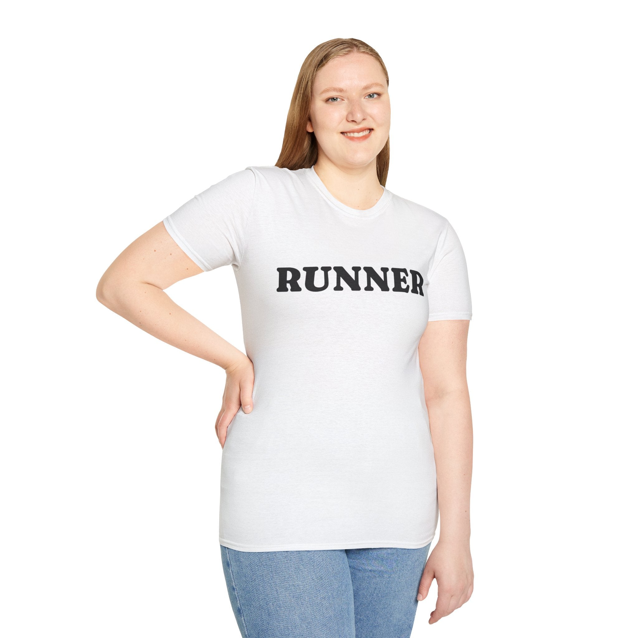 Runner Soft Style T-Shirt — Minimal Bold Running Tee for Runners & Race Day