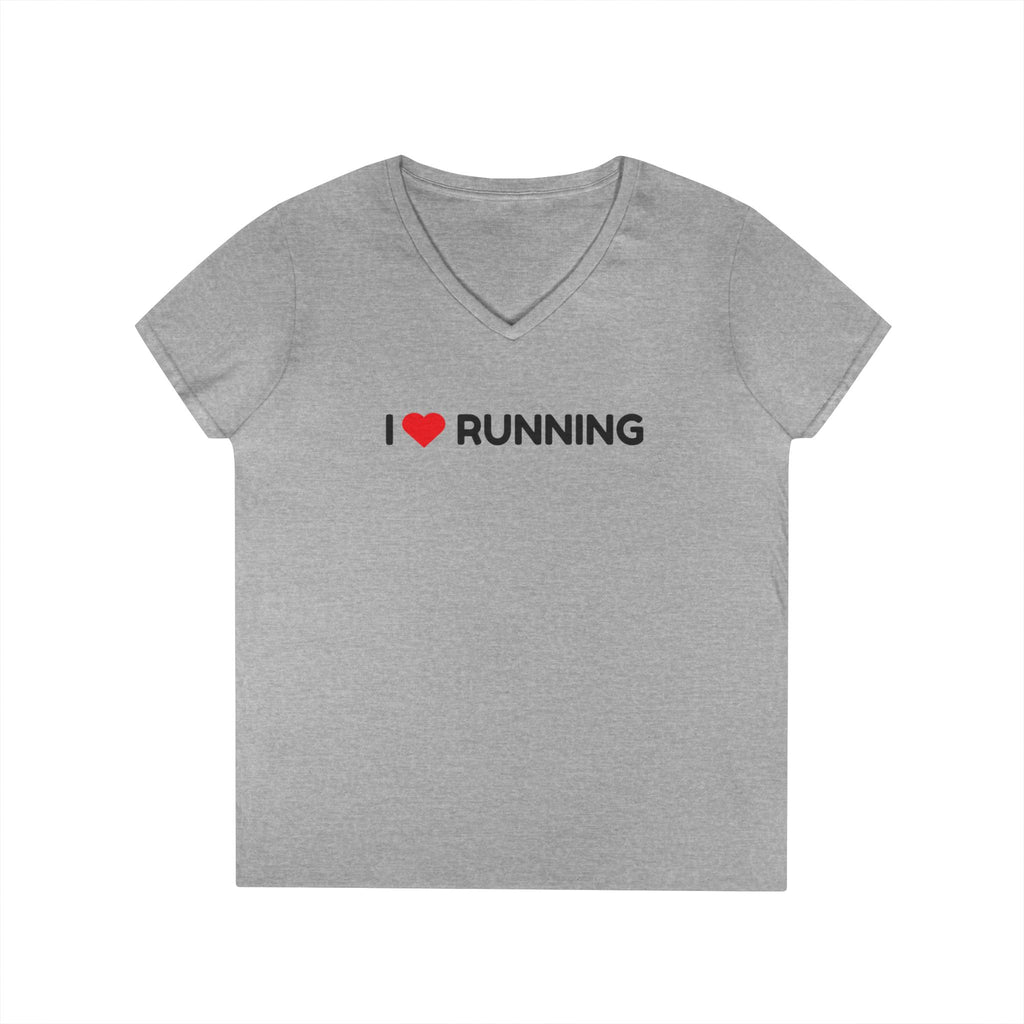 I Heart Running Ladies' V-Neck T-Shirt — Women's Running Tee