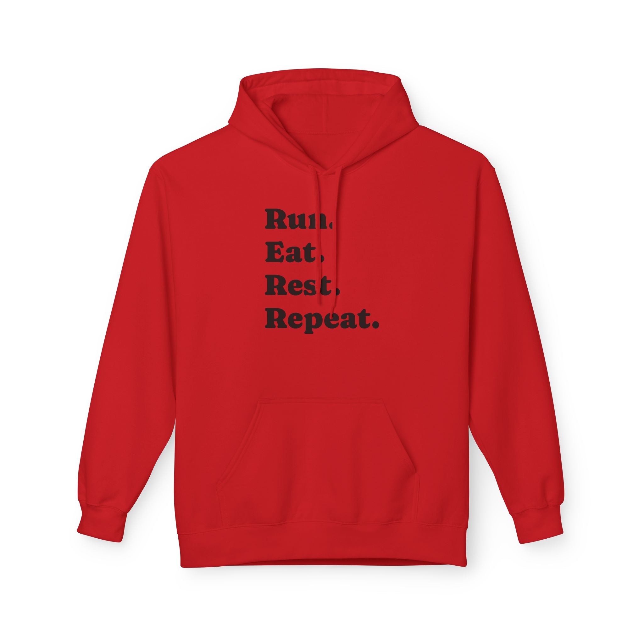 Run. Eat. Rest. Repeat. Hoodie — Minimalist Runner Sweatshirt