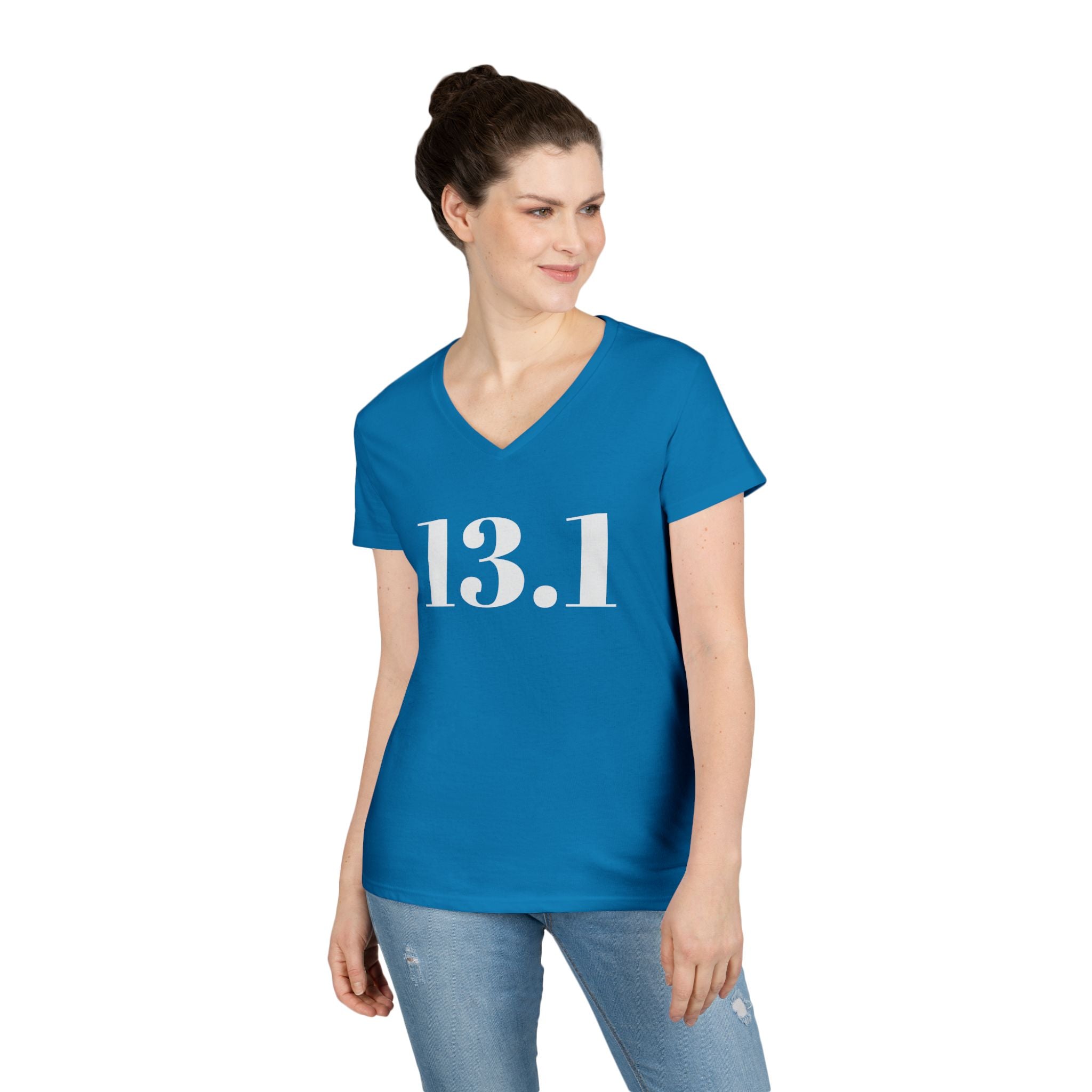 13.1 Women’s V‑Neck Running Tee — Half Marathon Race Shirt - Best Run Yet Apparel and Gifts