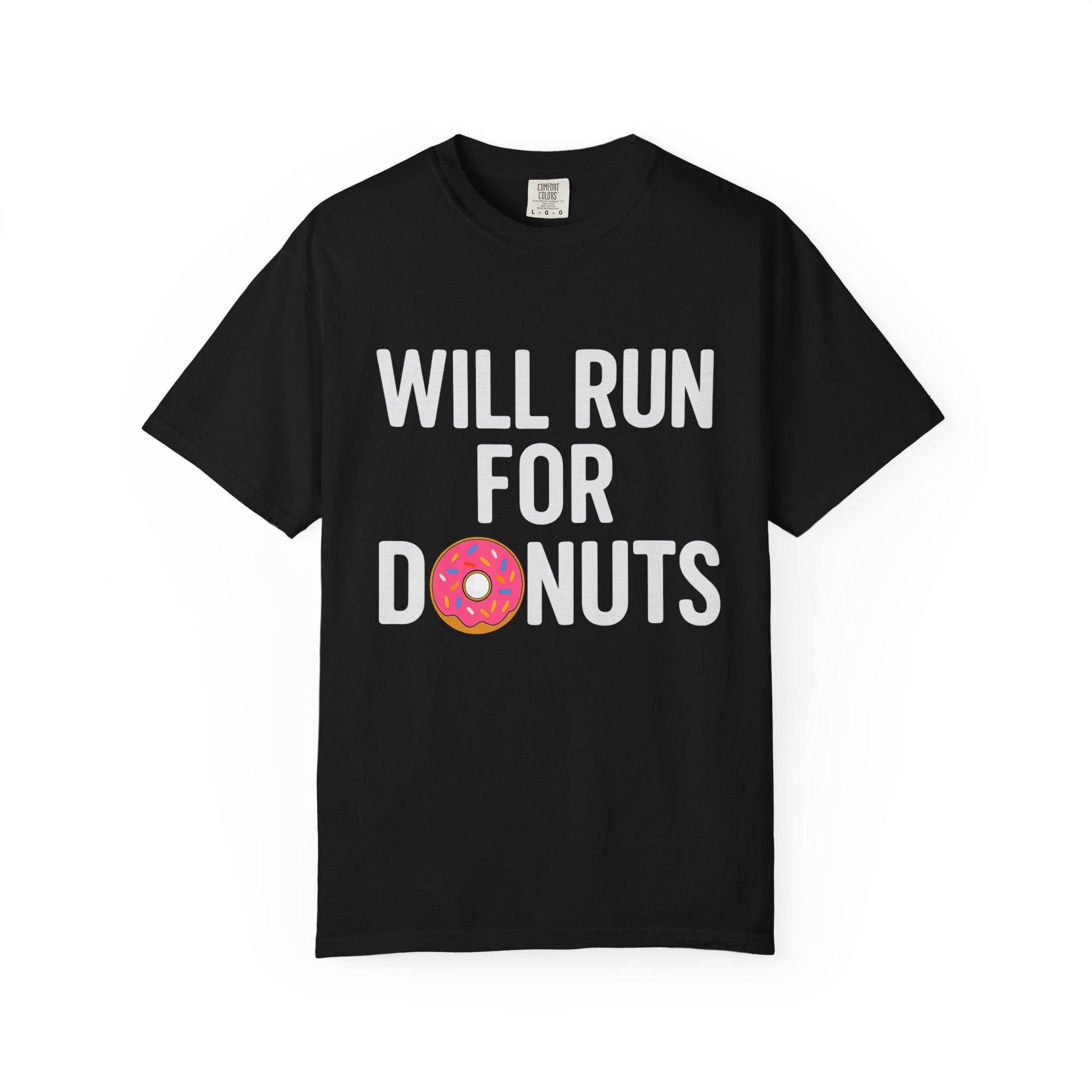 Will Run for Donuts T-Shirt – Funny Running & Foodie Tee