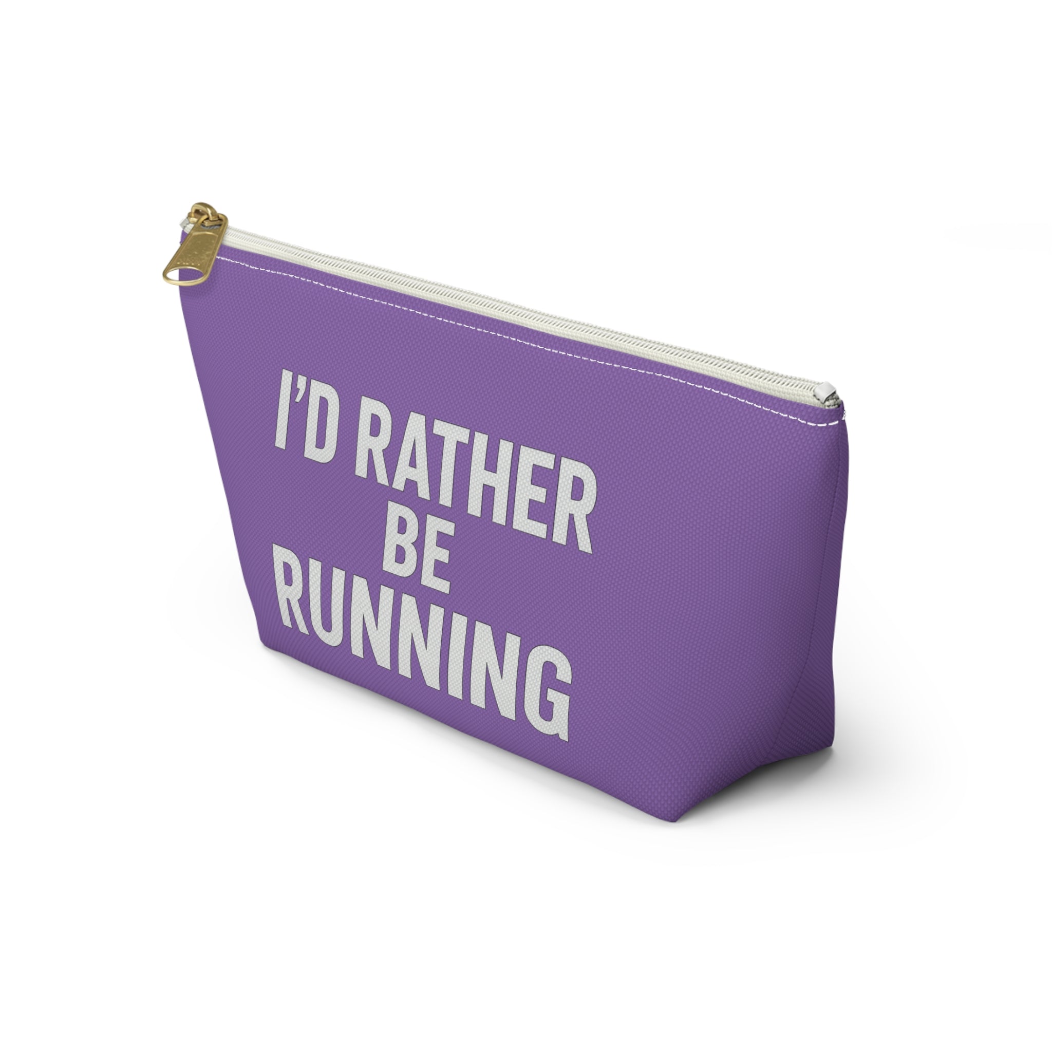 Accessory Pouch — "I'd Rather Be Running" Zipper Makeup & Gear Bag