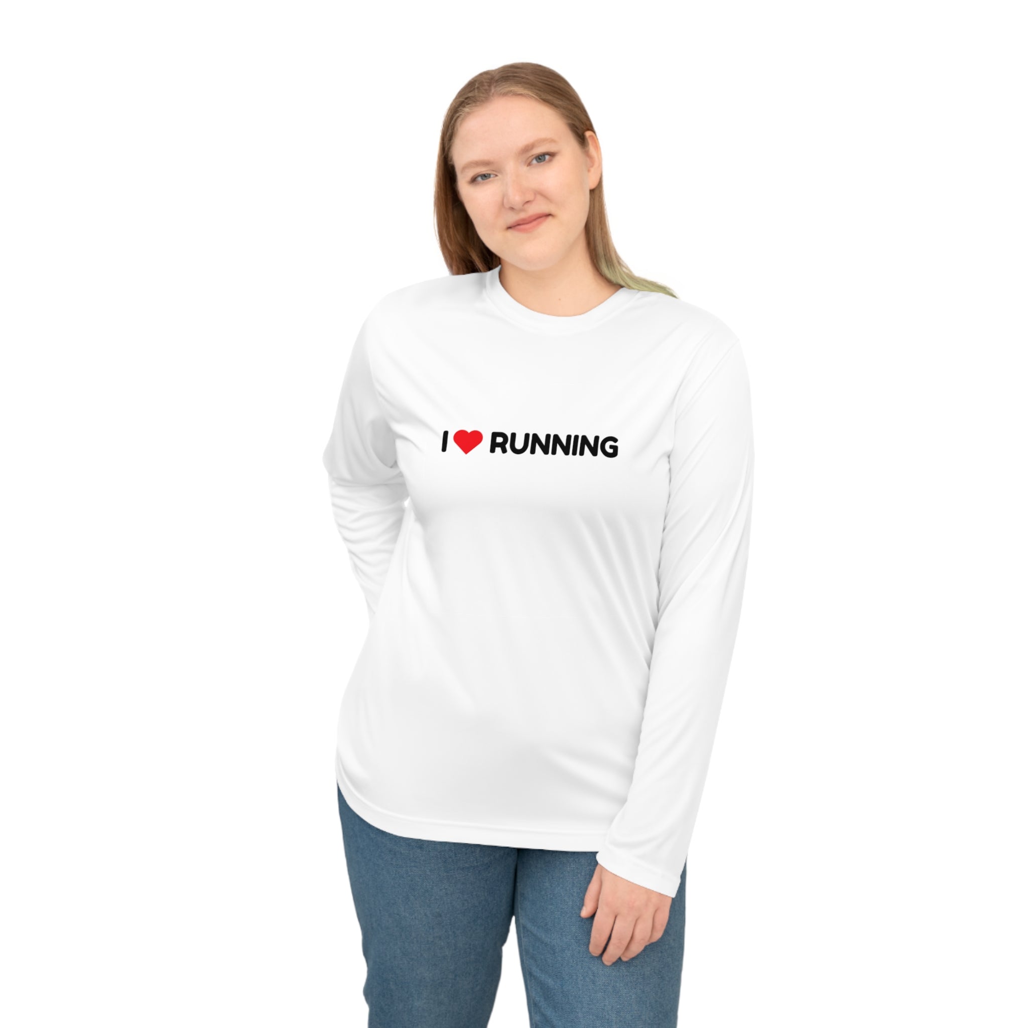 I Heart Running Long Sleeve Shirt — Performance Running Tee for Runners