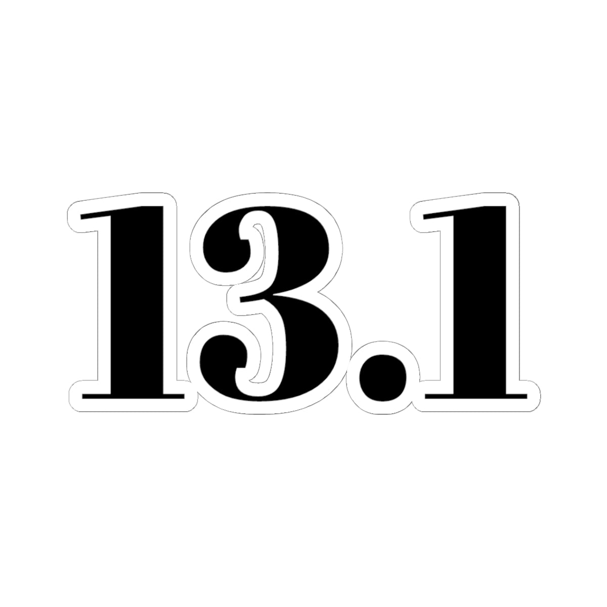 13.1 Running Sticker — Half Marathon Decal (Kiss - Cut) - Best Run Yet Apparel and Gifts