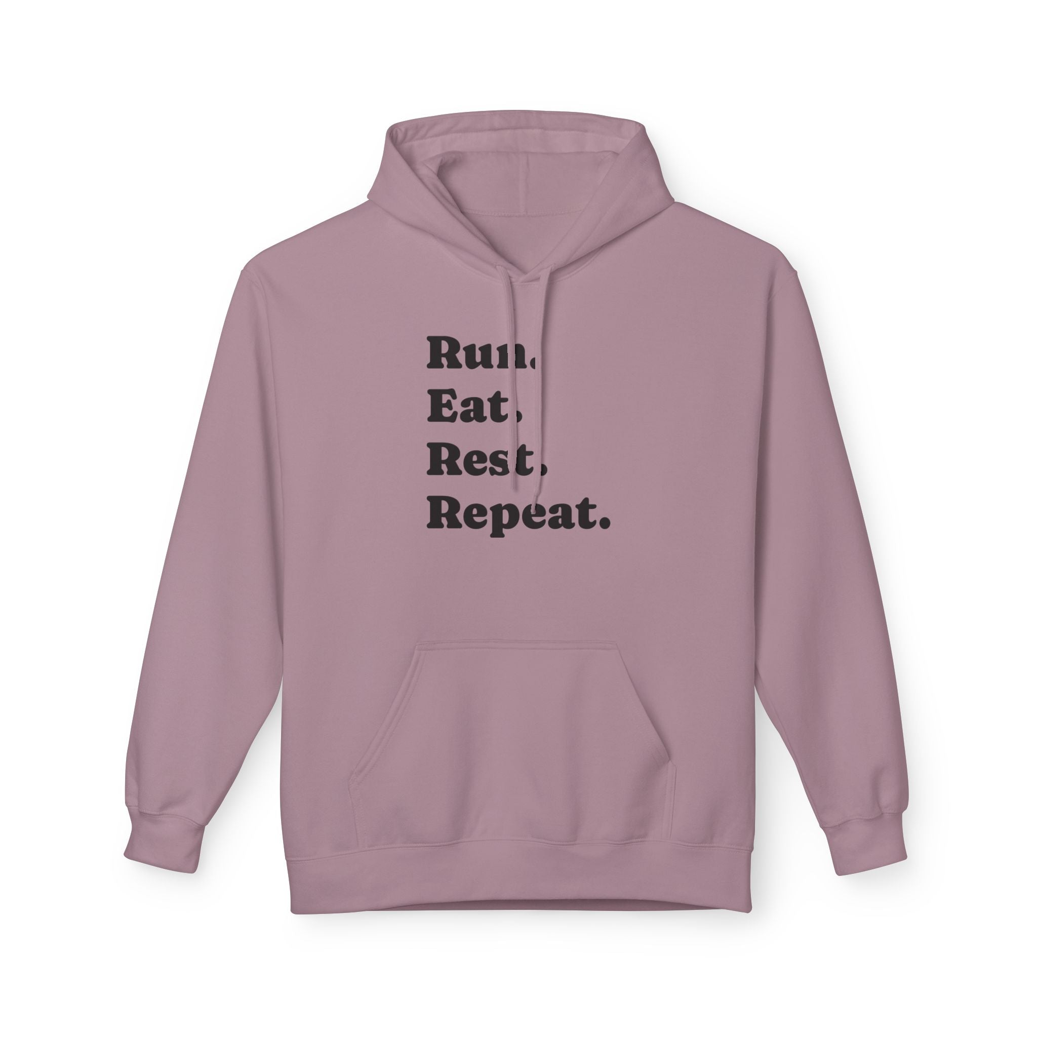 Run. Eat. Rest. Repeat. Hoodie — Minimalist Runner Sweatshirt