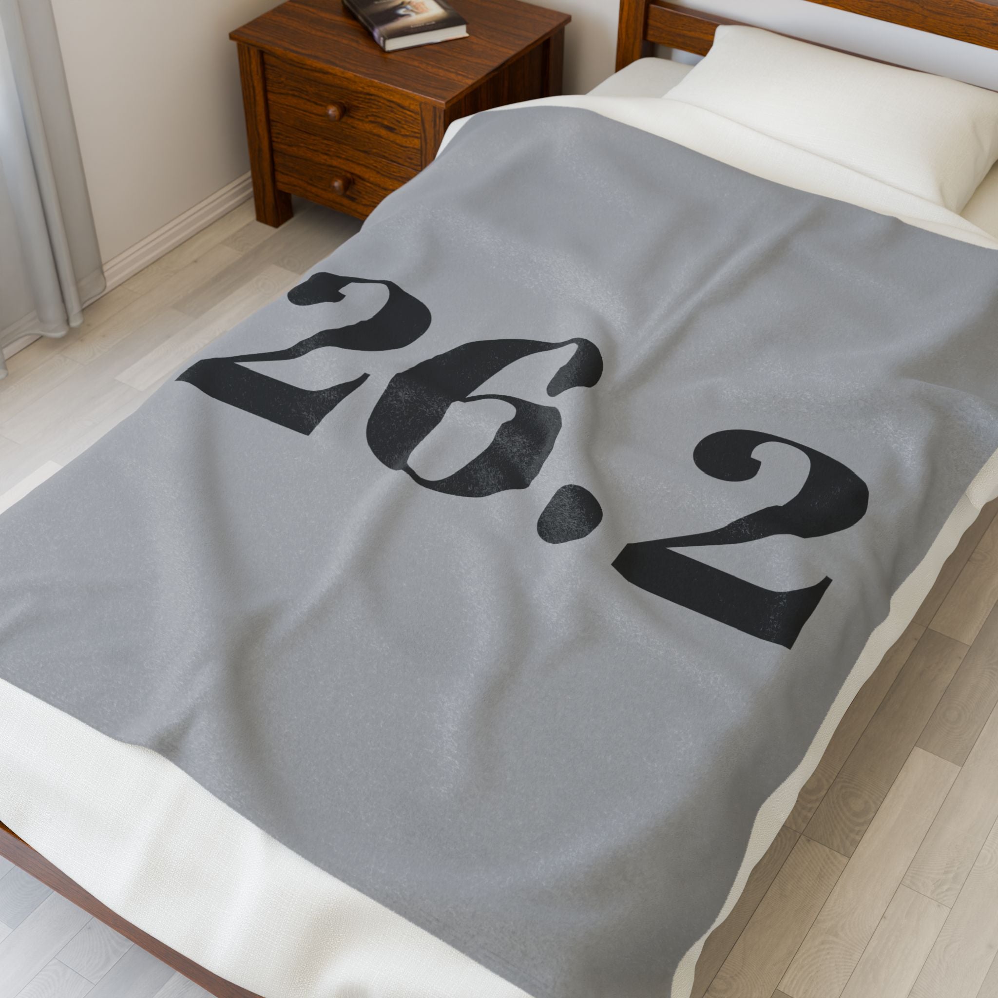 Marathon Runner Plush Blanket - '26.2' Velveteen Throw for Runners & Race Day Gifts - Best Run Yet Apparel and Gifts