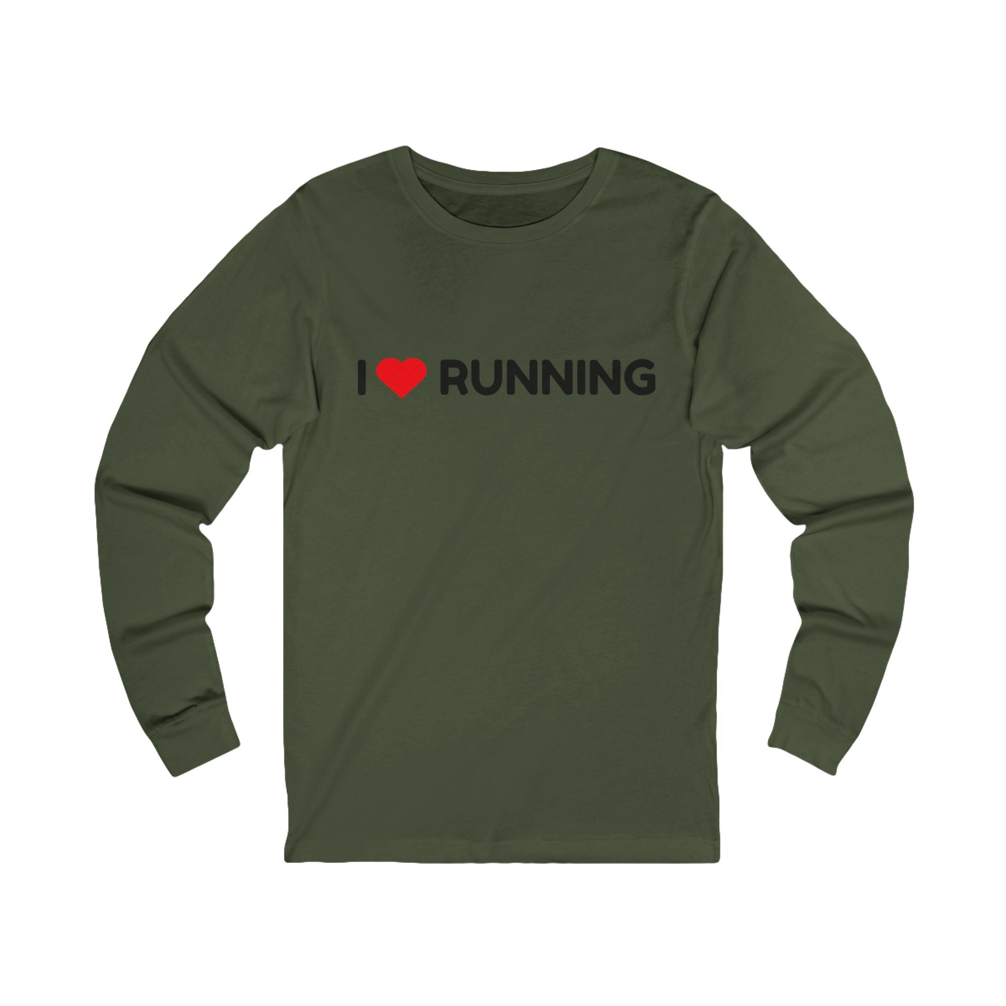 Running Long Sleeve Tee — "I Heart Running" Athletic Shirt