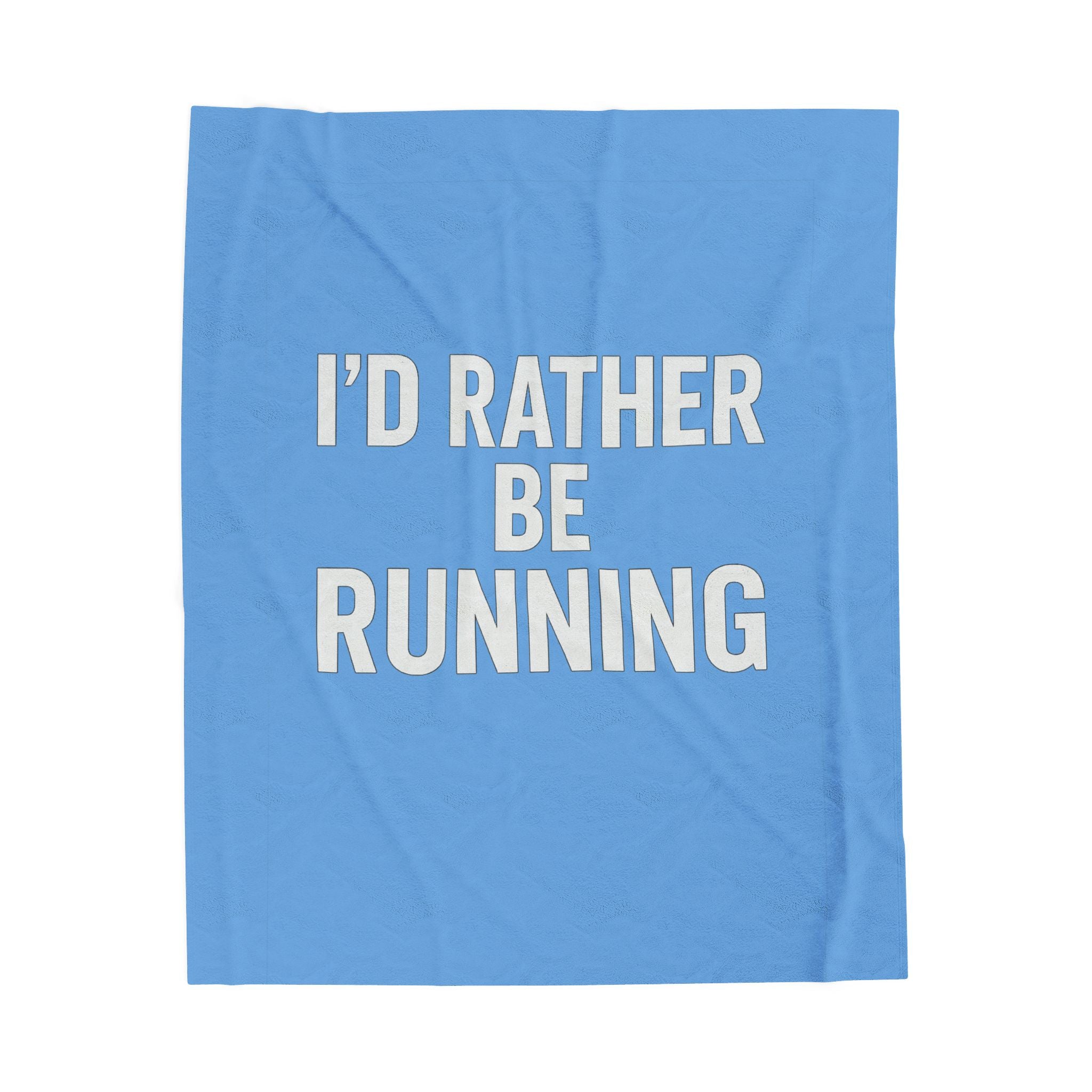 Velveteen Blanket - "I'd Rather Be Running" Plush Throw for Runners & Fitness Lovers - Best Run Yet Apparel and Gifts