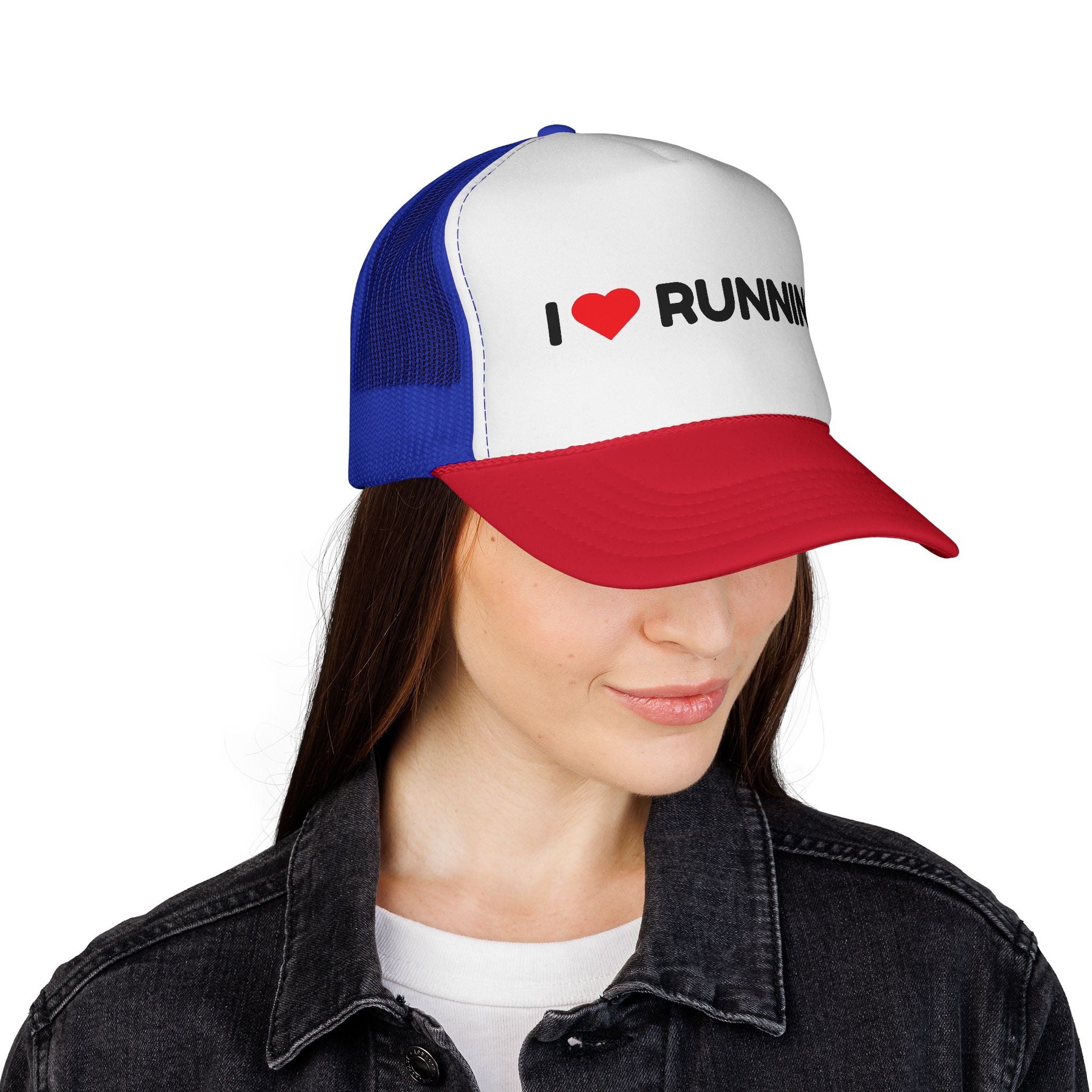 I Love Running Trucker Cap — Retro Mesh Running Hat for Runners
