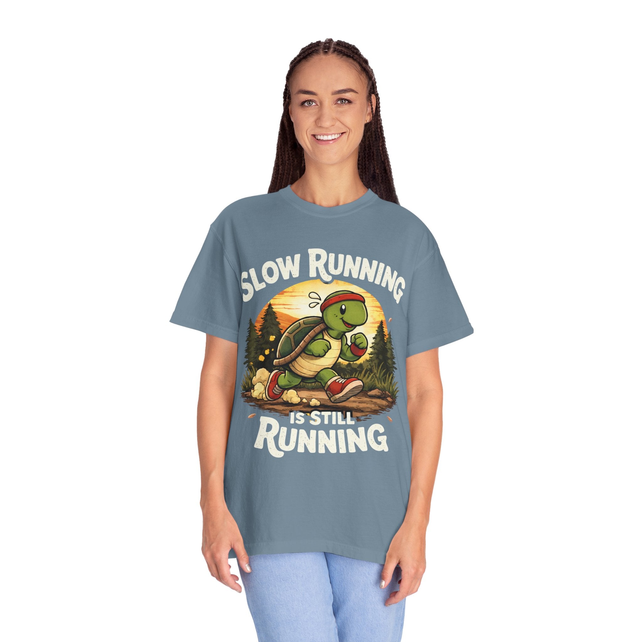 Slow Running Turtle T-Shirt — “Slow Running Is Still Running” Motivational Tee