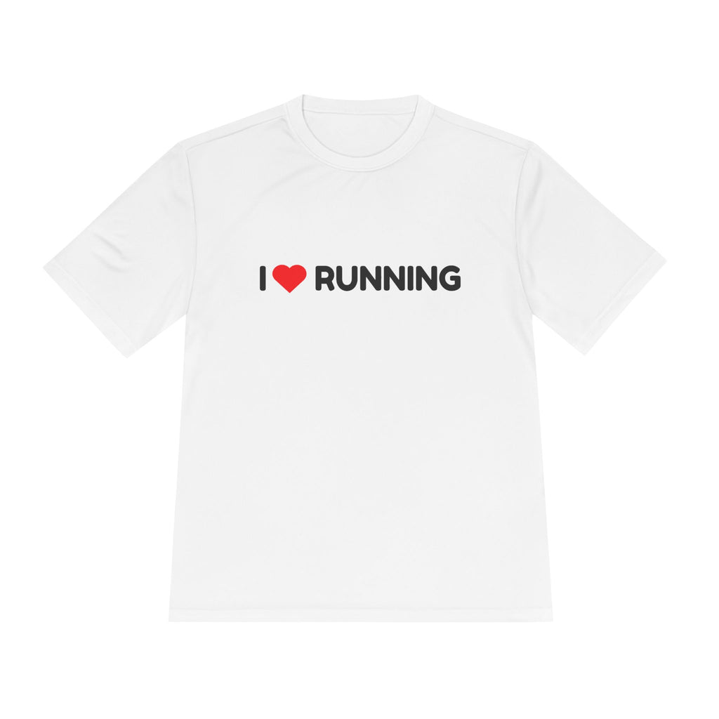 I Love Running Moisture-Wicking Tee — Lightweight Race & Training Shirt