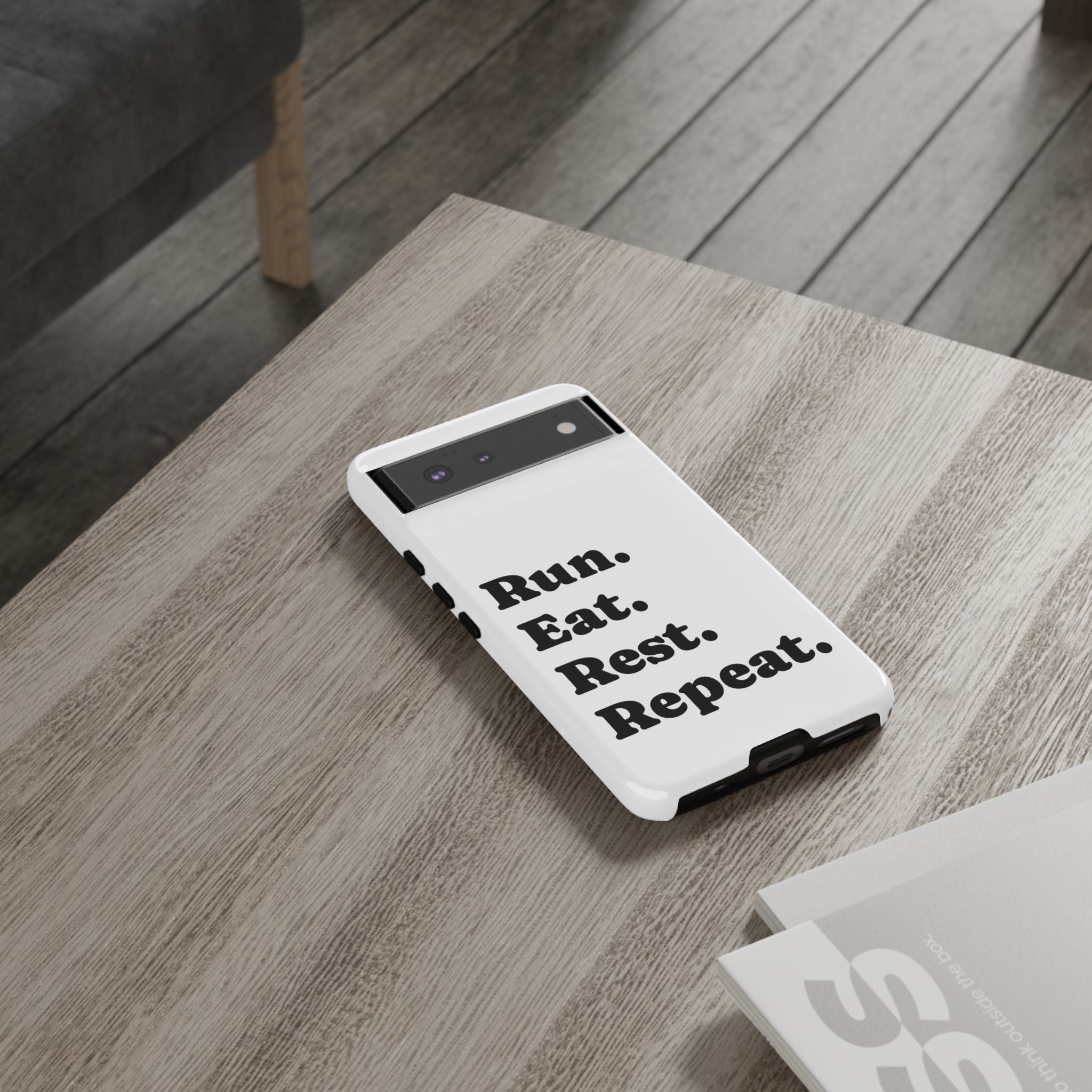 Run. Eat. Rest. Repeat. Phone Case — Motivational Runner Phone Cover - Best Run Yet Apparel and Gifts
