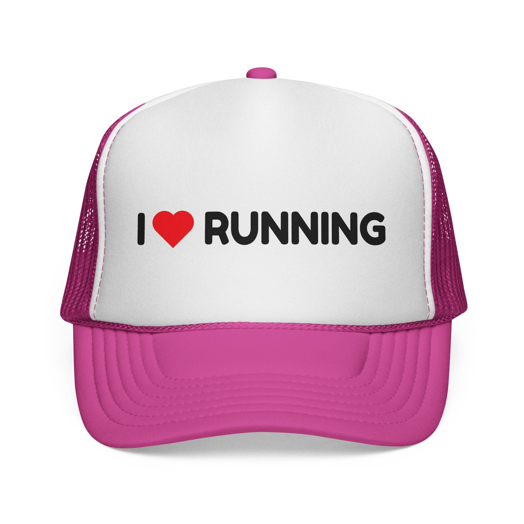 I Love Running Trucker Cap — Retro Mesh Running Hat for Runners