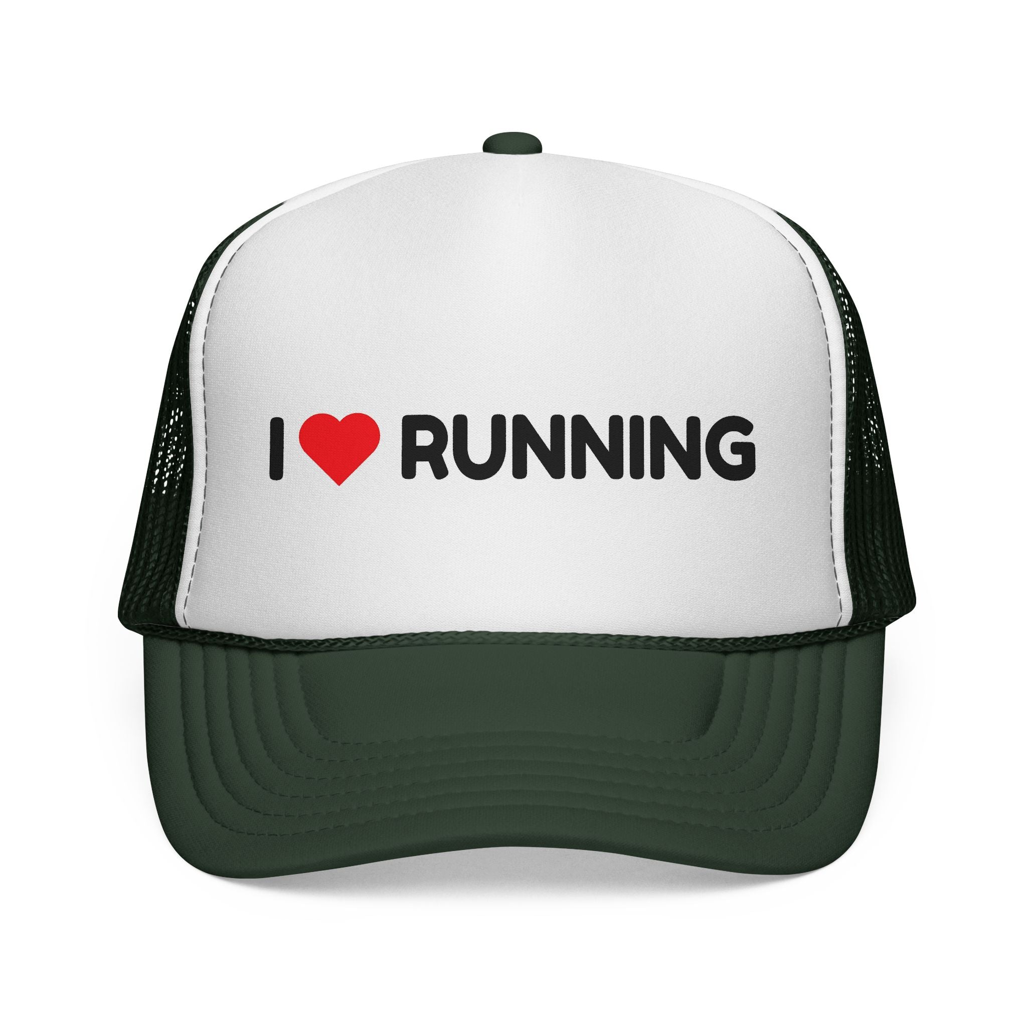 I Love Running Trucker Cap — Retro Mesh Running Hat for Runners