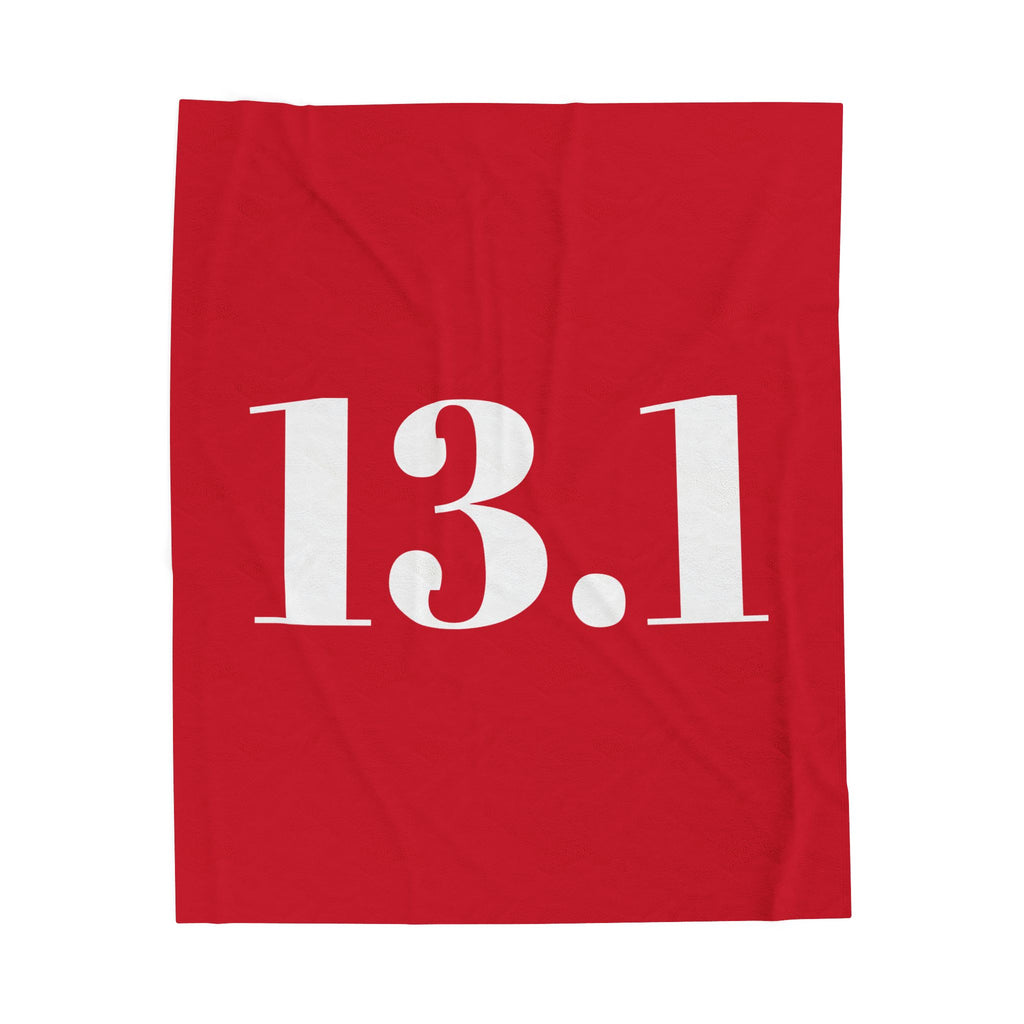 Plush Blanket - "13.1" Half Marathon Velveteen Throw - Best Run Yet Apparel and Gifts