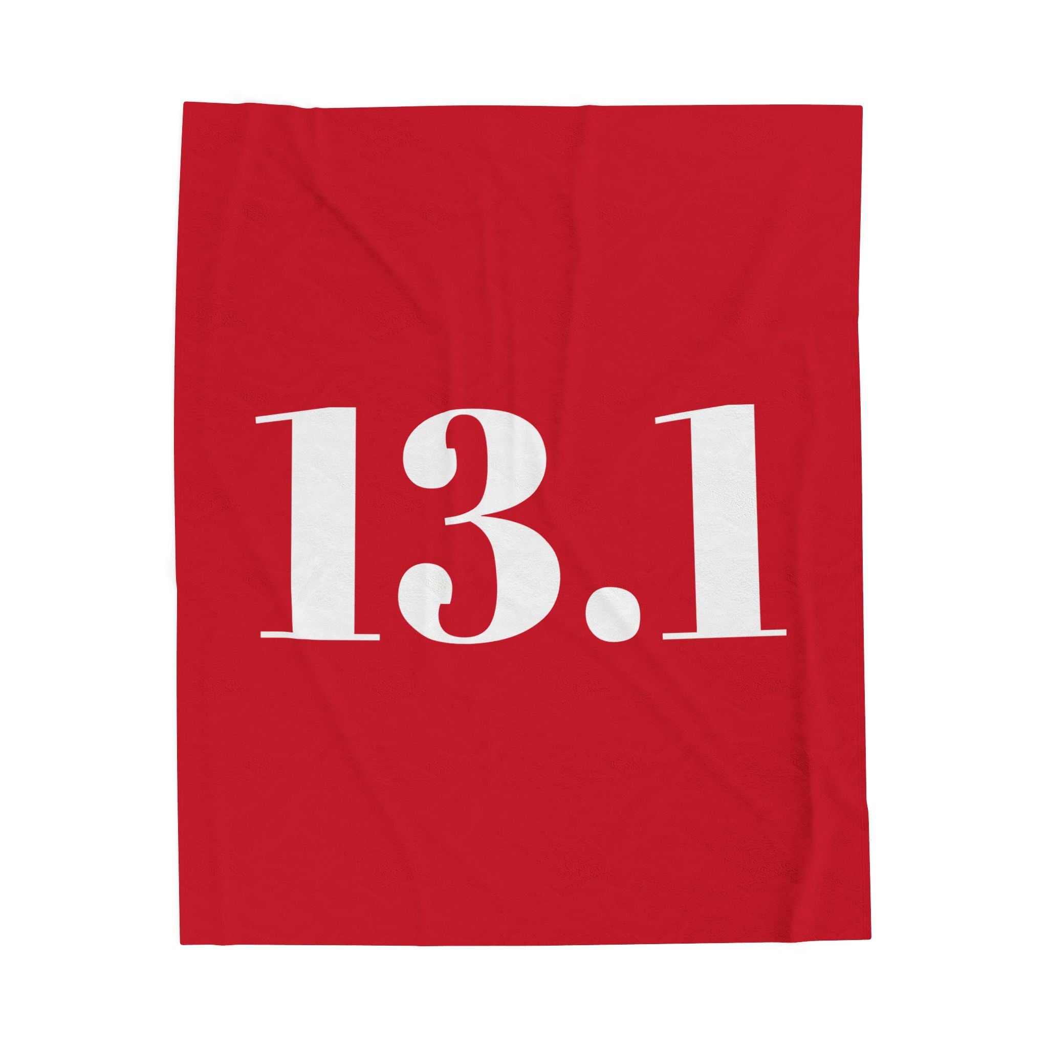 Plush Blanket - "13.1" Half Marathon Velveteen Throw - Best Run Yet Apparel and Gifts
