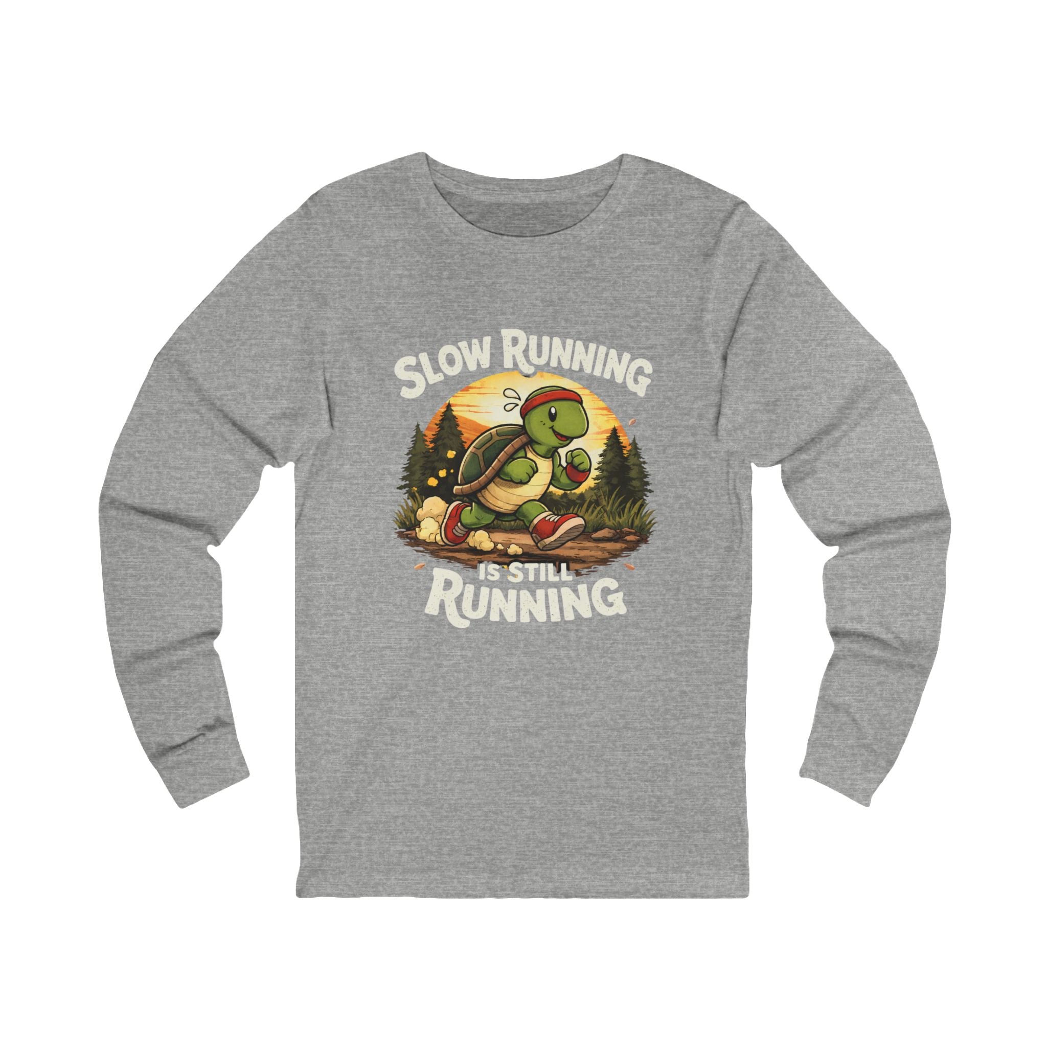 Slow Running Turtle Long Sleeve Tee — "Slow Running Is Still Running" Casual Running Shirt