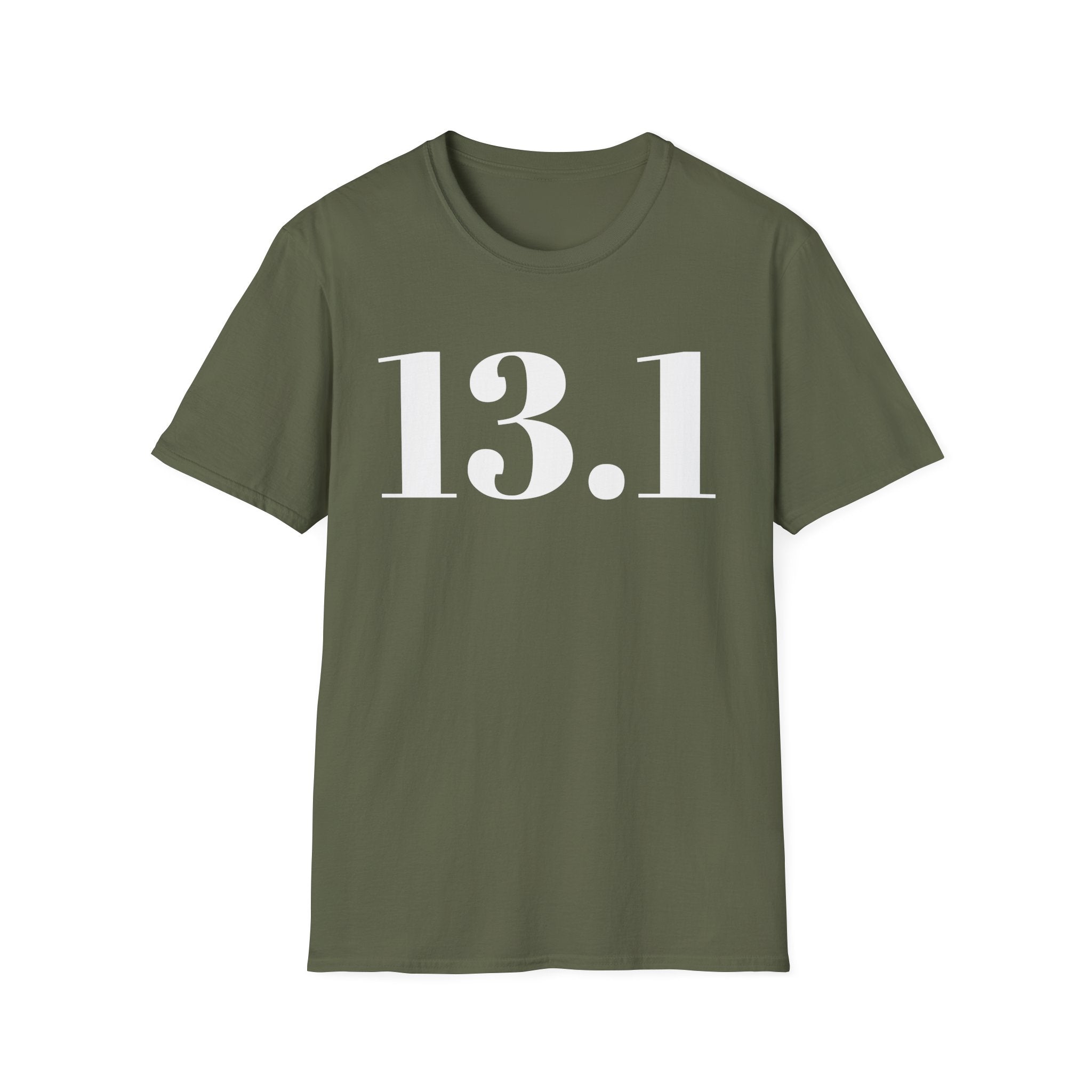 13.1 Half Marathon Soft Style T-Shirt — Runner Race Bib Shirt