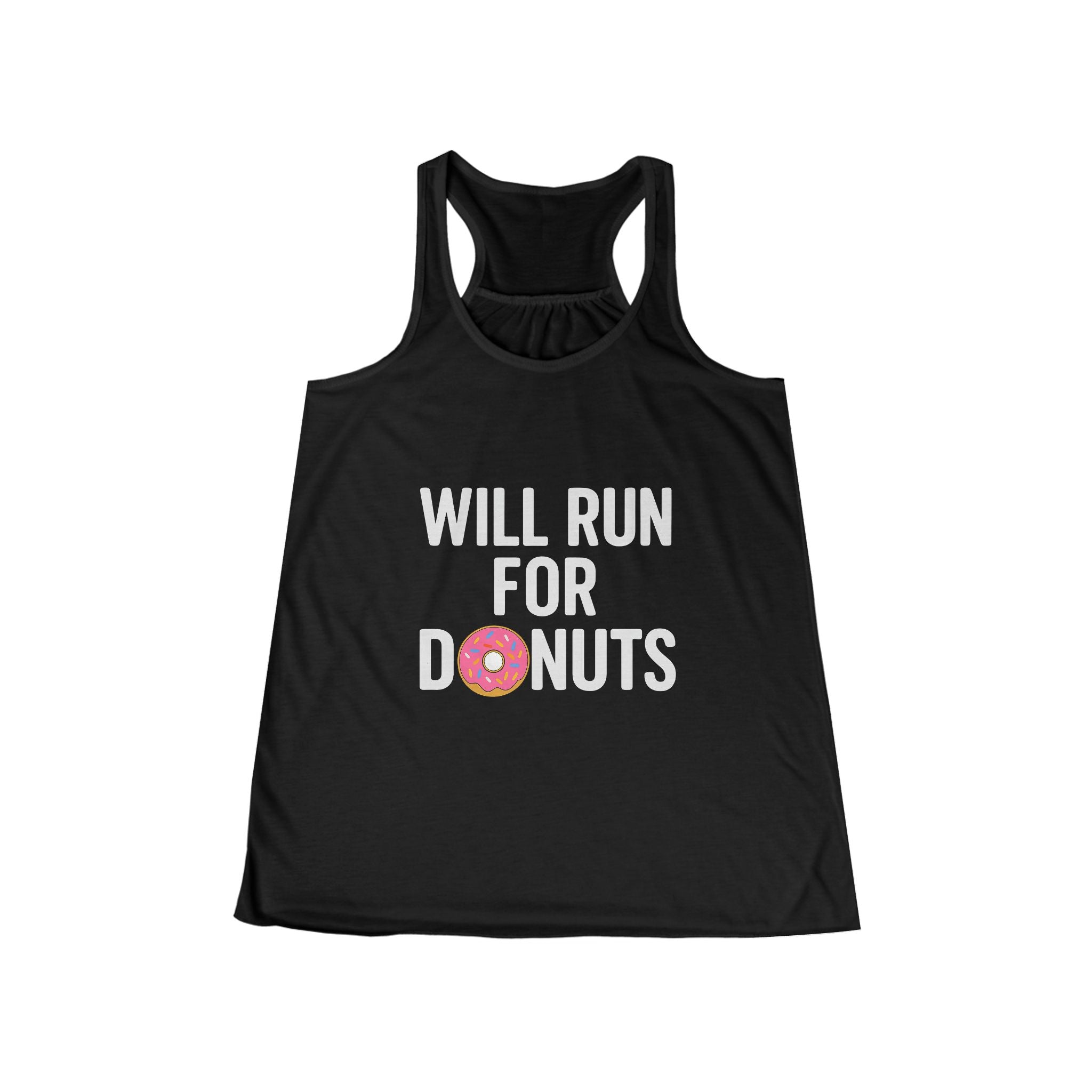 Will Run For Donuts Racerback Tank - Funny Running Tank Top for Women