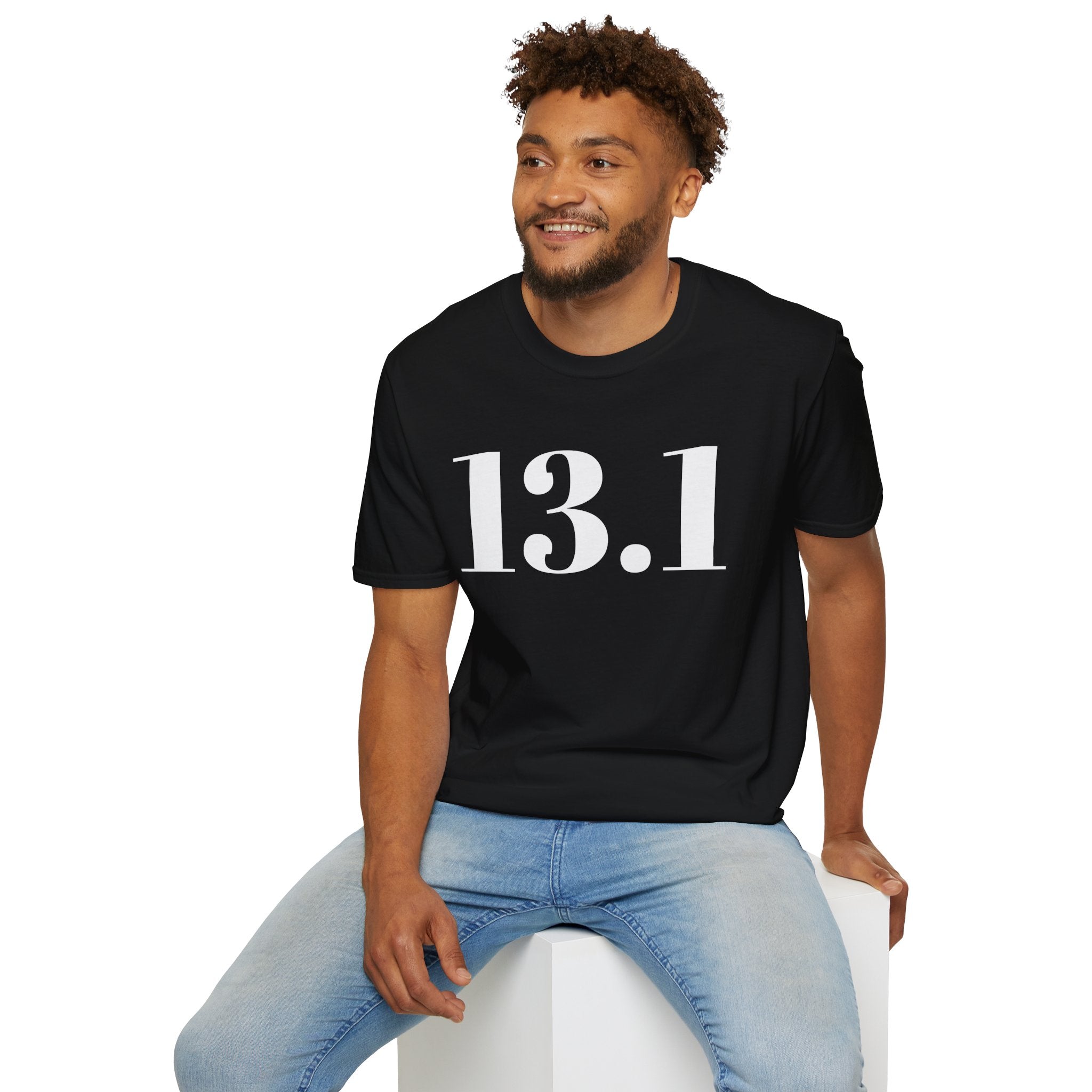 13.1 Half Marathon Soft Style T-Shirt — Runner Race Bib Shirt