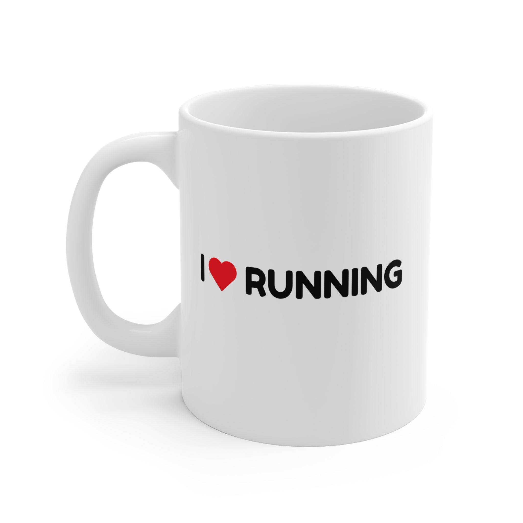 I Heart Running Mug – 11oz Coffee Cup for Runners