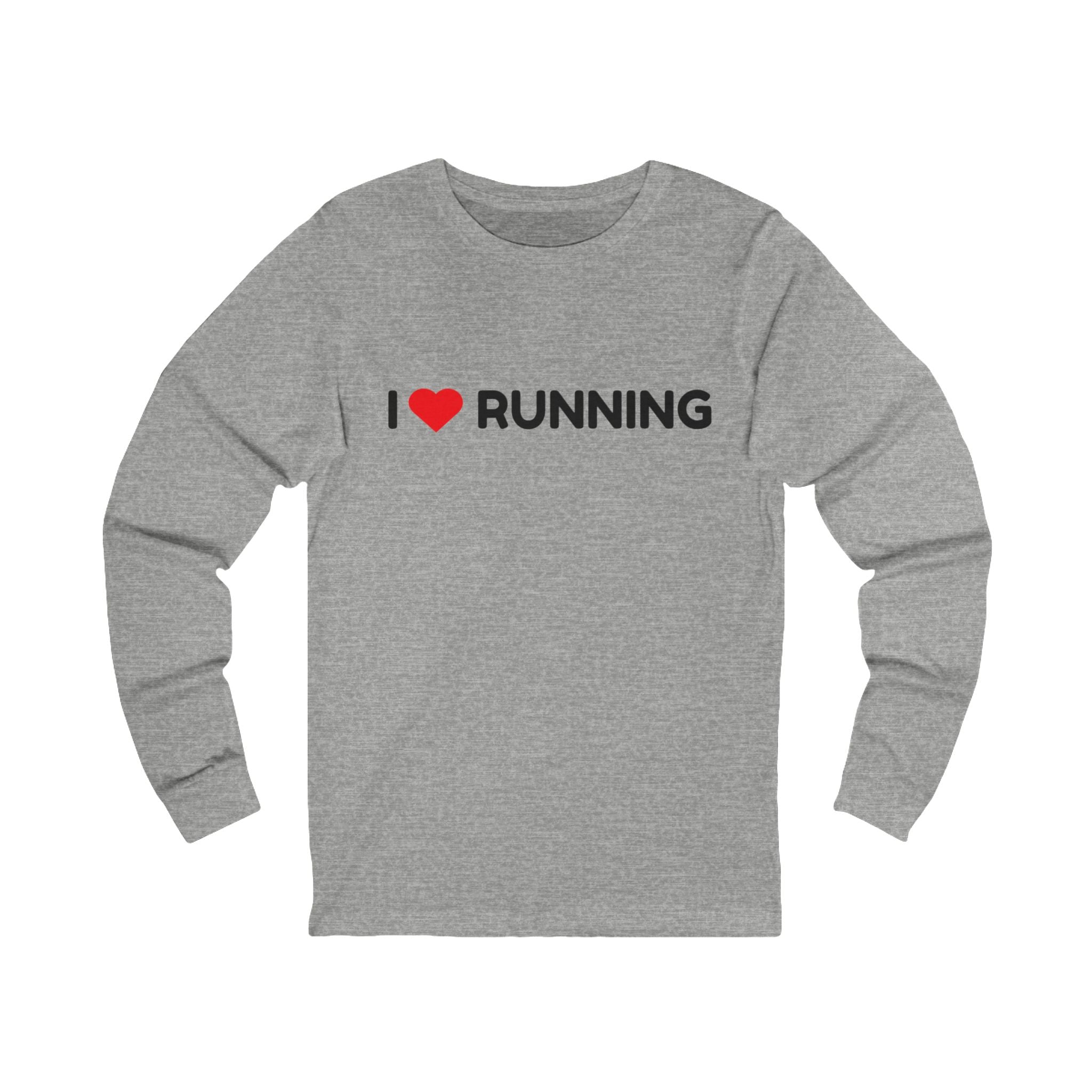 Running Long Sleeve Tee — "I Heart Running" Athletic Shirt
