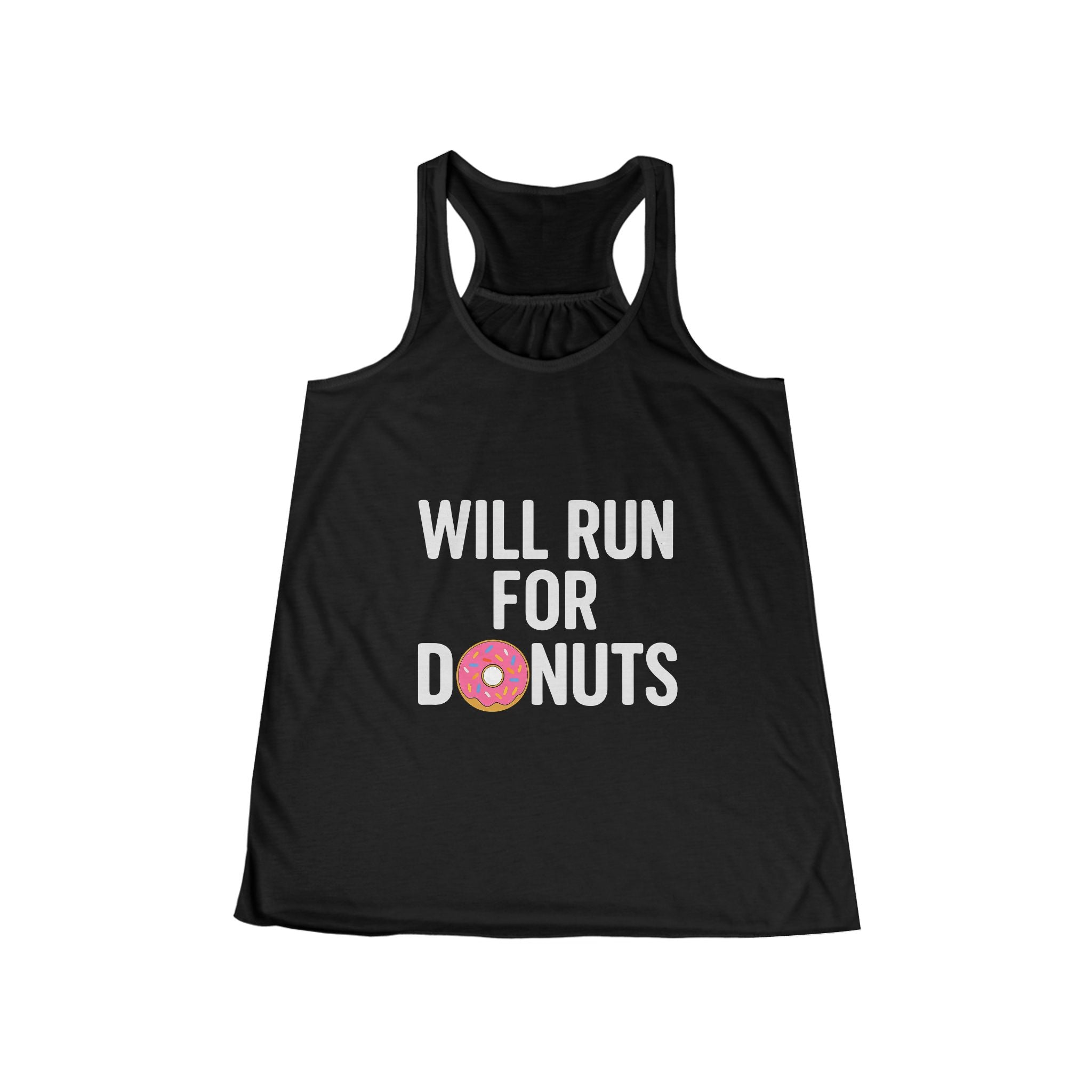 Will Run for Donuts Racerback Tank Top — Funny Running Tank for Women - Best Run Yet Apparel and Gifts