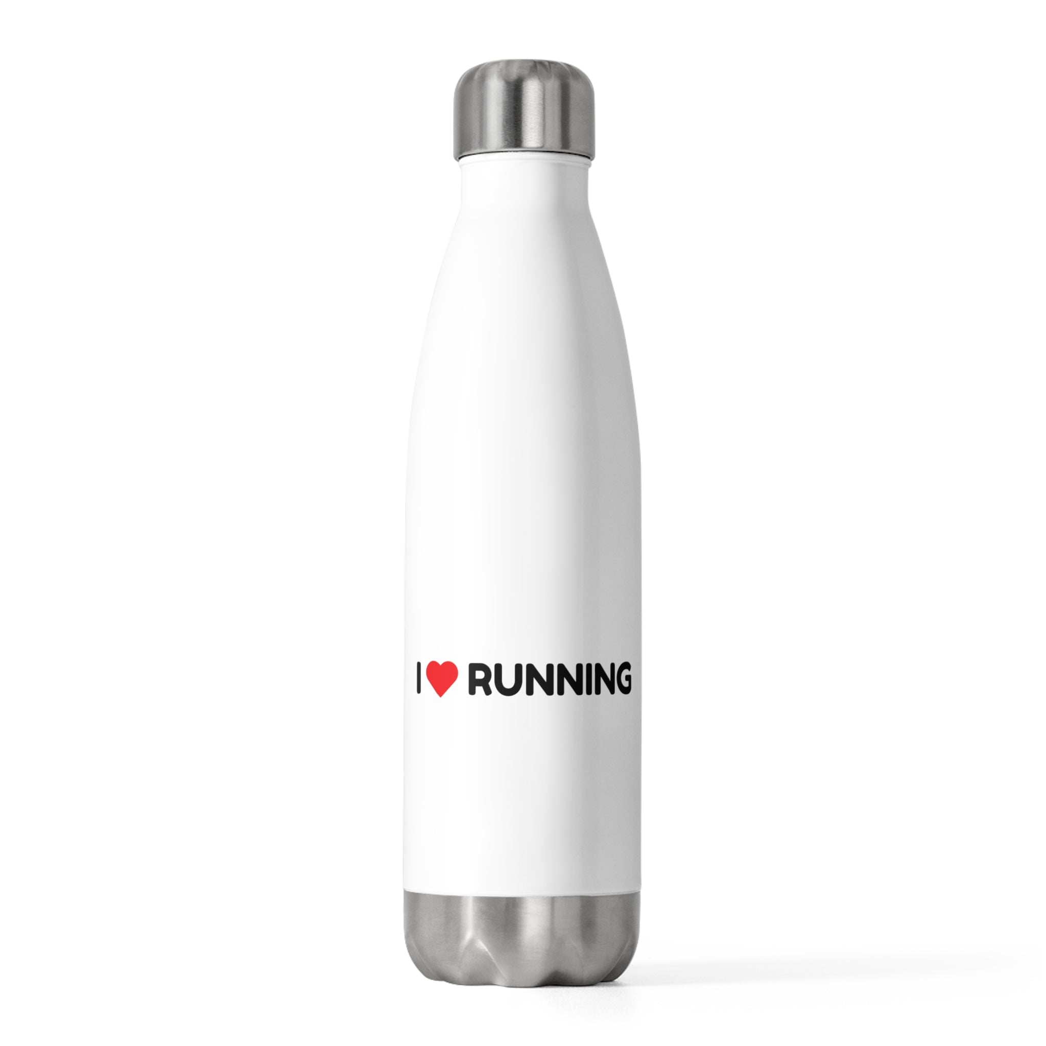 I Love Running 20oz Insulated Water Bottle — Double-Wall Stainless Steel Sports Bottle for Runners & Fitness