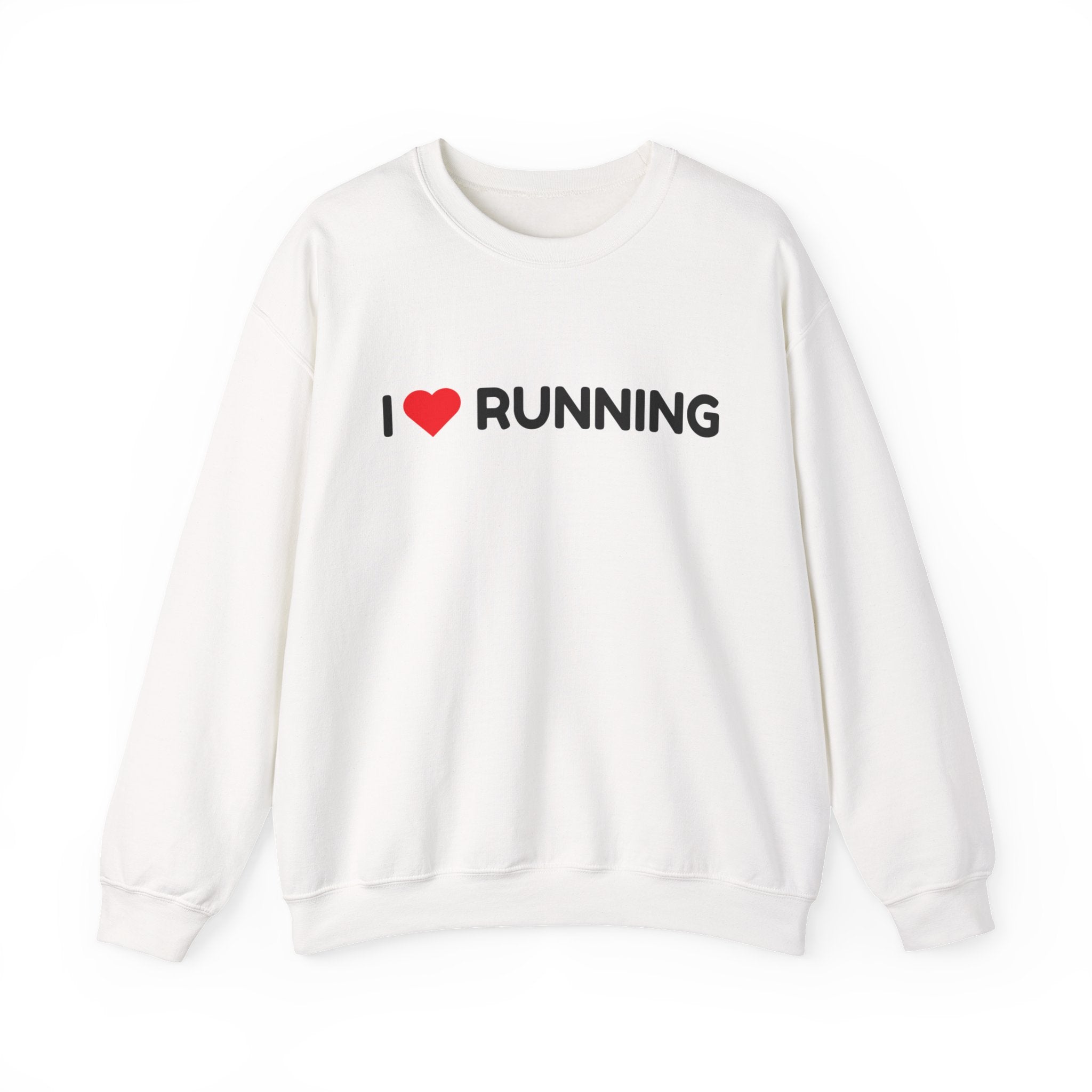 I Heart Running Crewneck Sweatshirt - Runner Gift, Athletic Casual Pullover