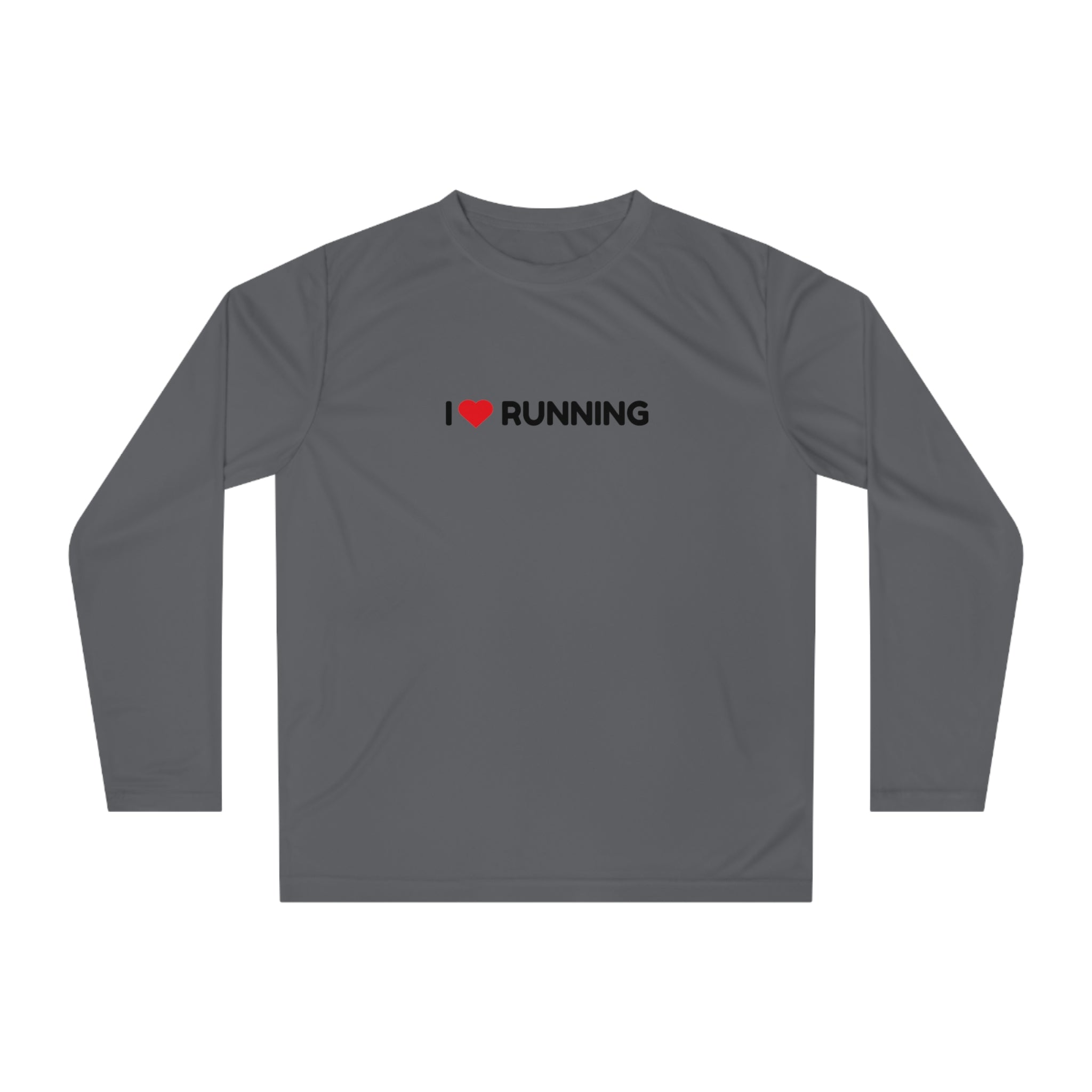 I Heart Running Long Sleeve Shirt — Performance Running Tee for Runners