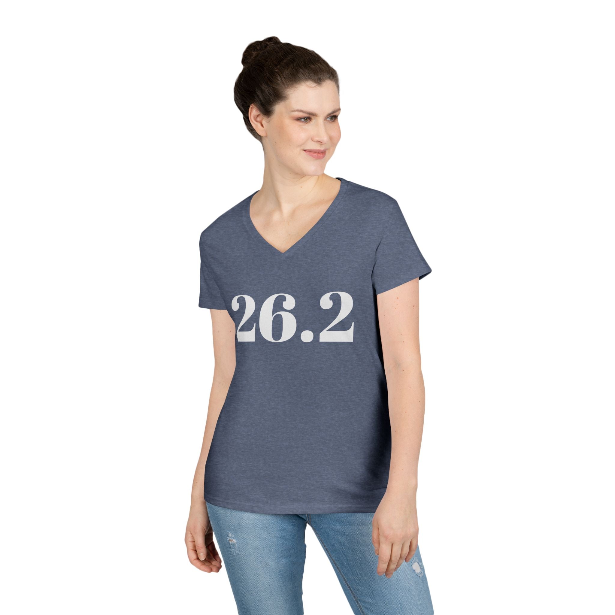 26.2 Women's V - Neck Marathon Running Shirt — Finish Line Race Tee - Best Run Yet Apparel and Gifts
