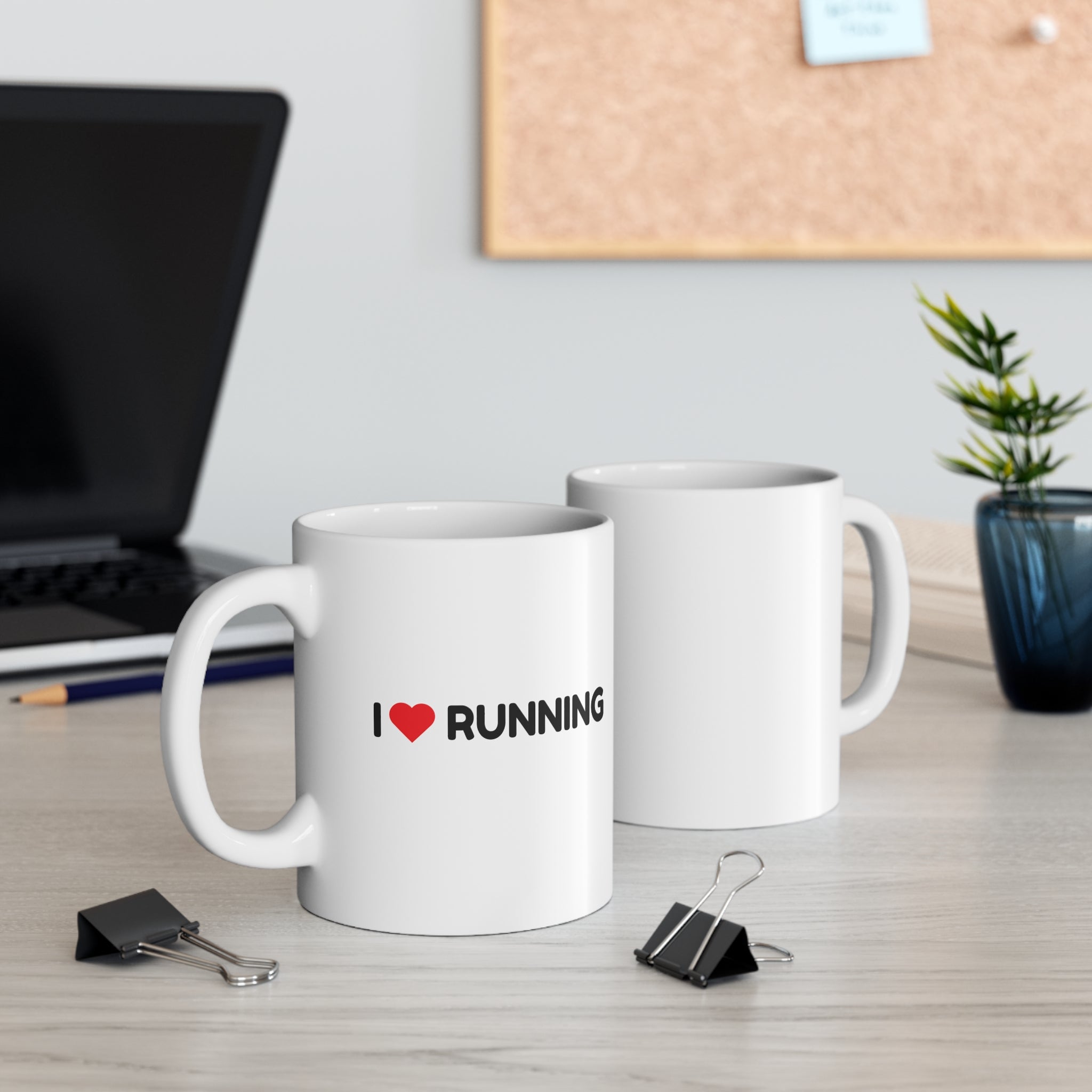 I Heart Running Mug – 11oz Coffee Cup for Runners