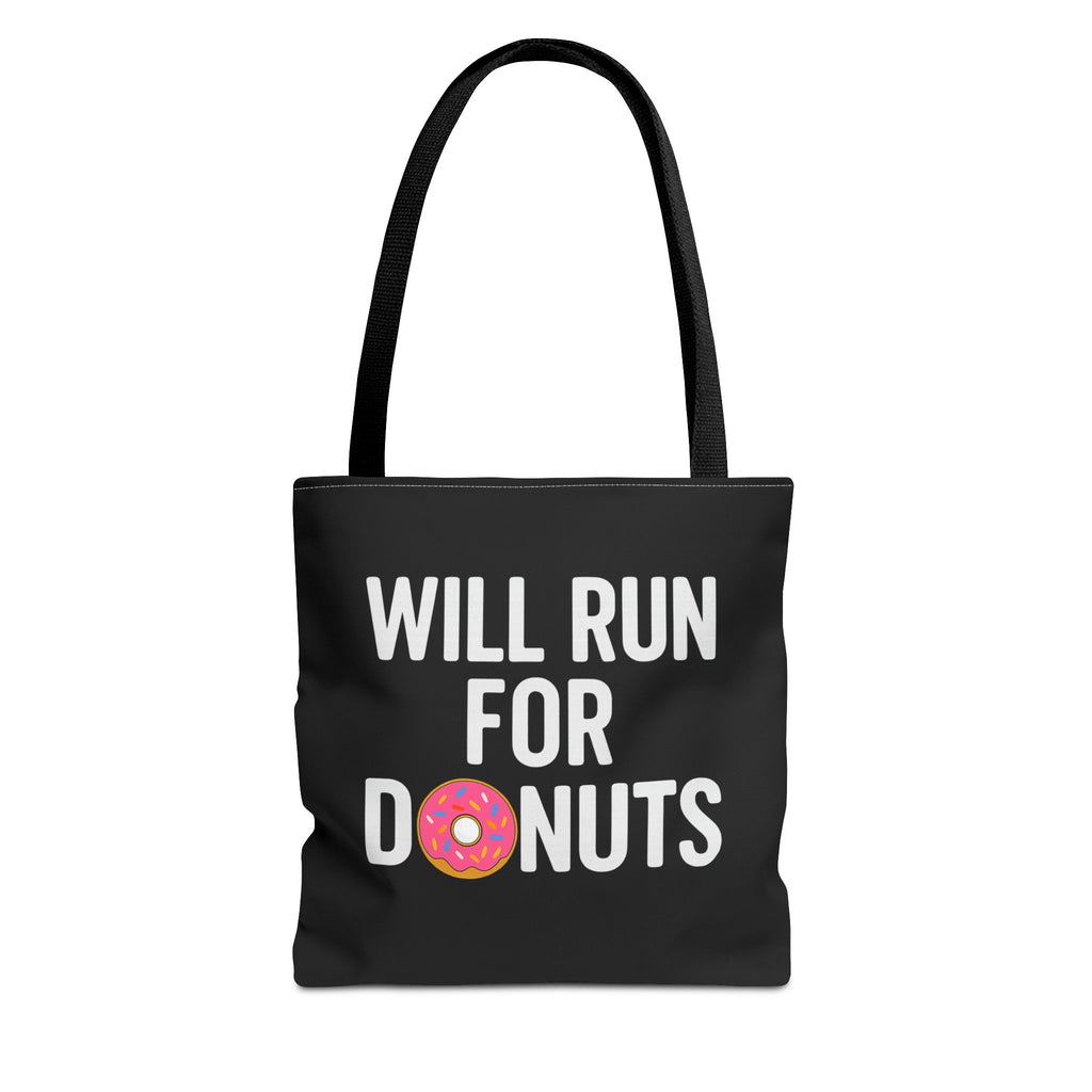 Tote Bag — "Will Run For Donuts" Funny Running Tote for Runners & Donut Lovers - Best Run Yet Apparel and Gifts