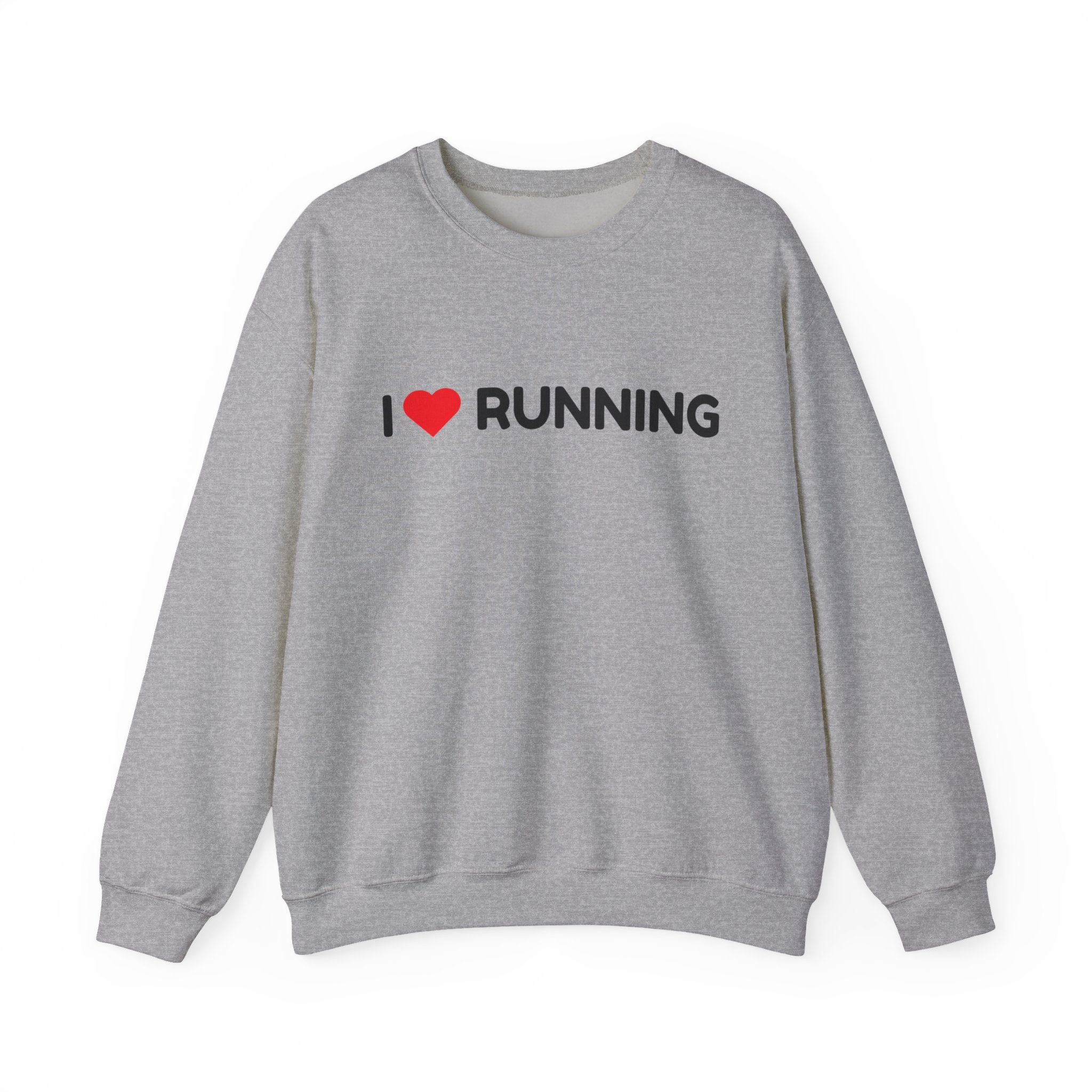 I Heart Running Crewneck Sweatshirt - Runner Gift, Athletic Casual Pullover