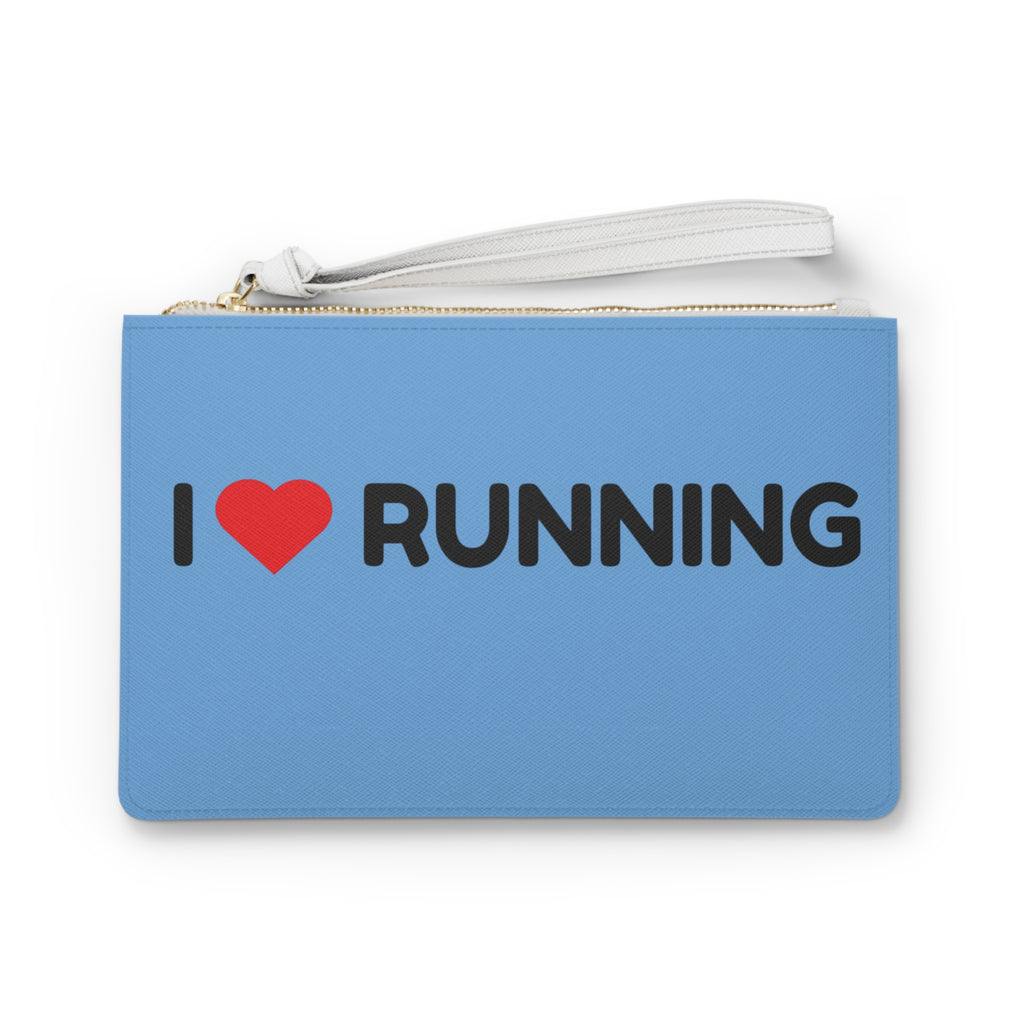I Heart Running Clutch Bag — Runner Wristlet Pouch for Race Day & Everyday
