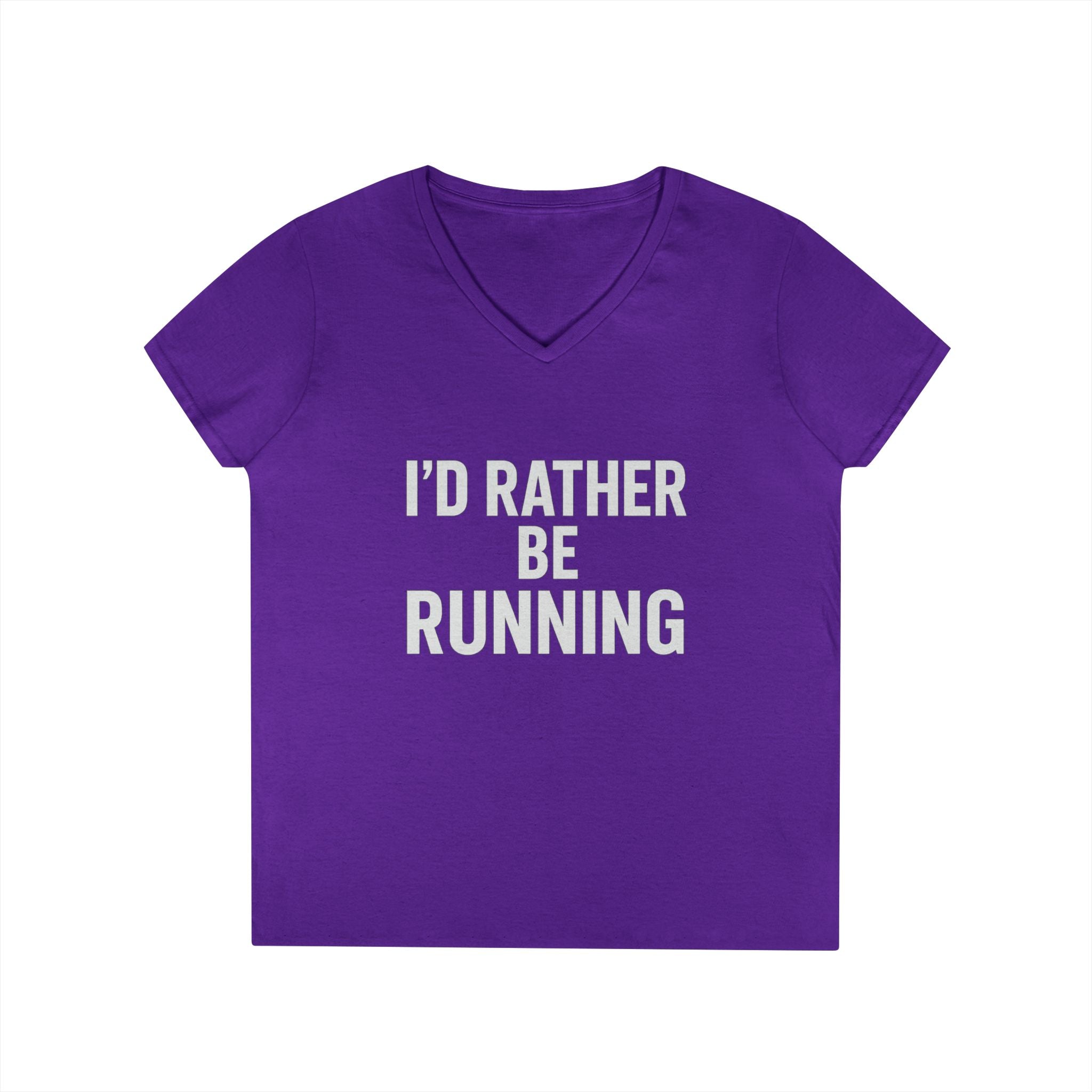 I’d Rather Be Running V - Neck Tee — Women's Running Shirt - Best Run Yet Apparel and Gifts