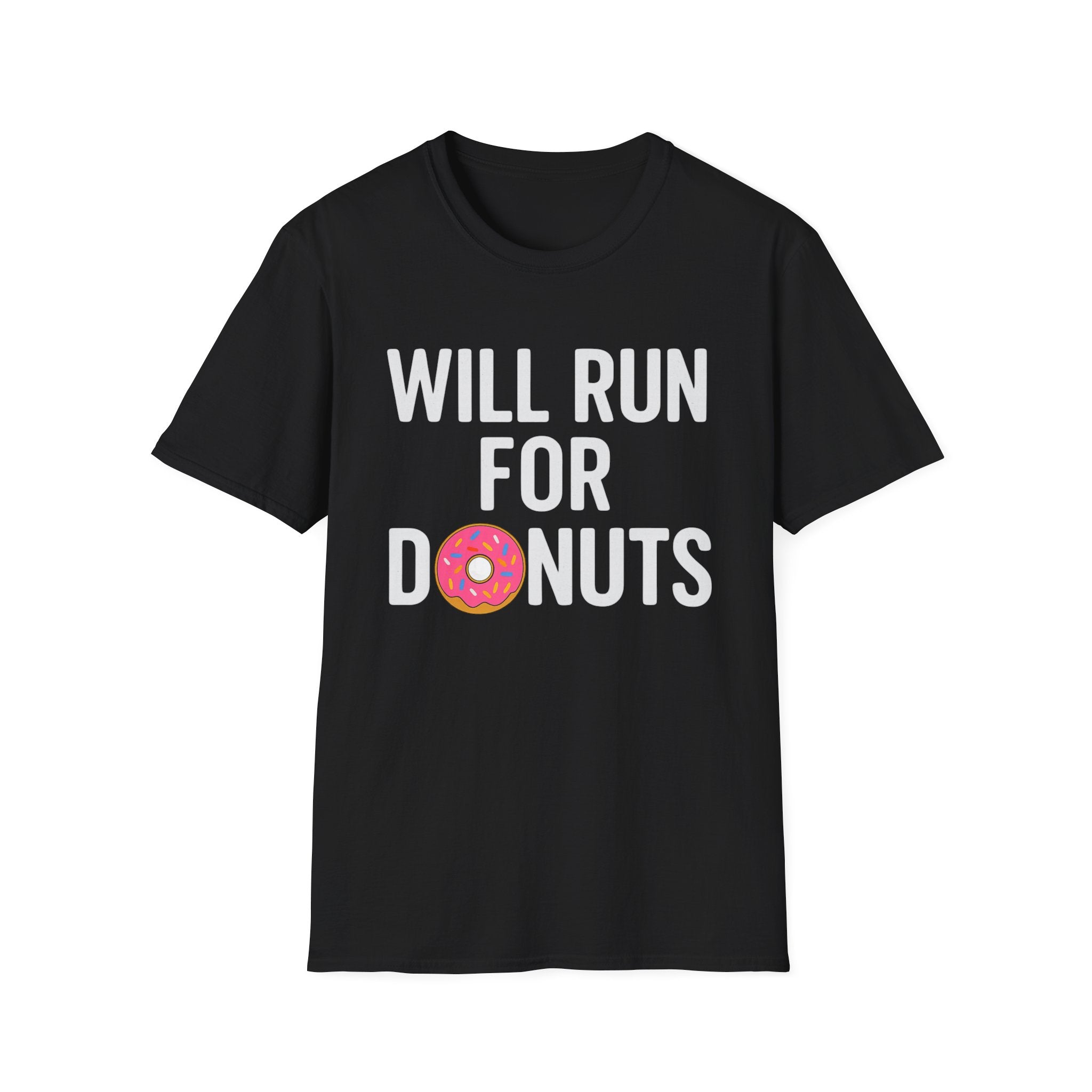 Will Run For Donuts Soft Style T-Shirt — Funny Running & Fitness Tee