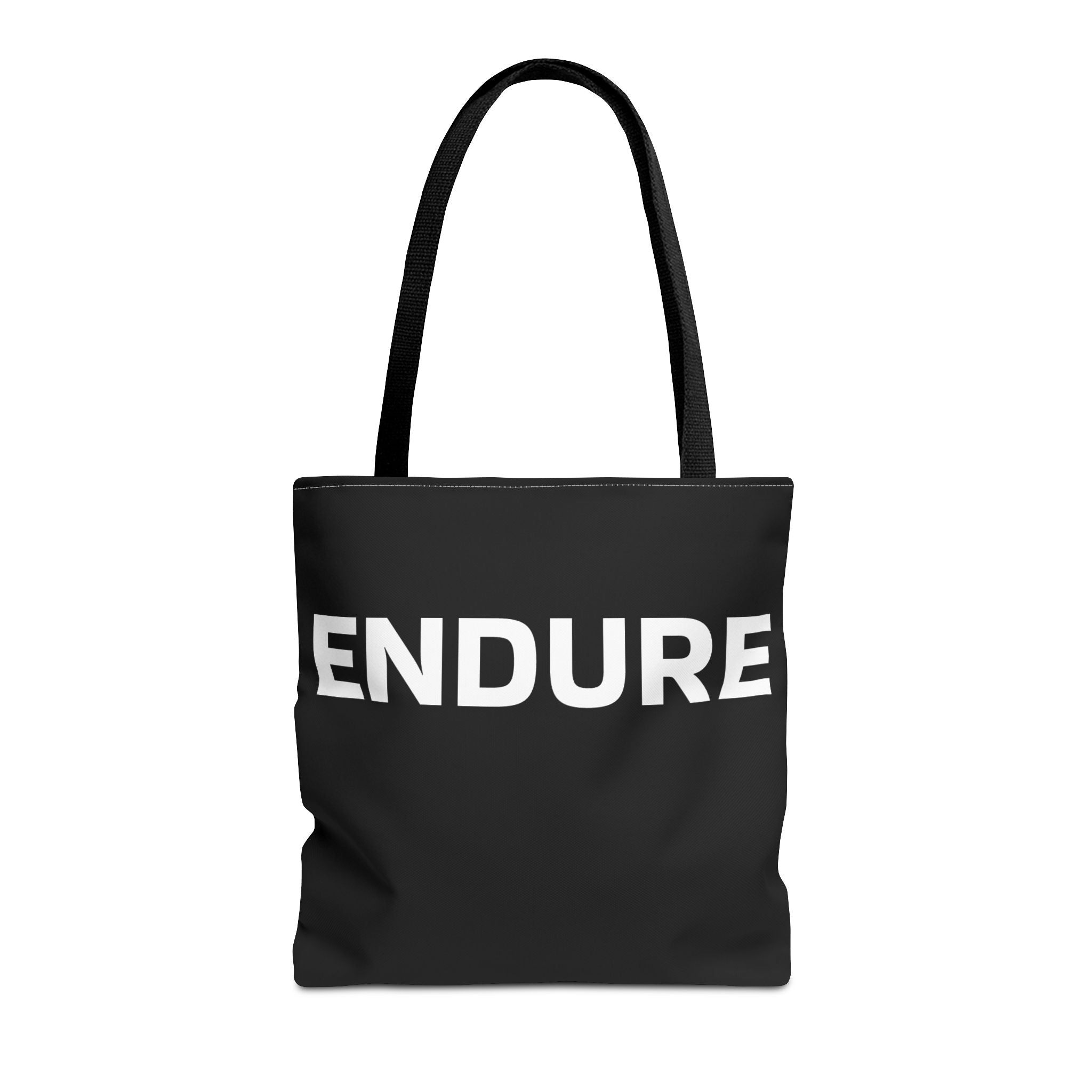 Endure Black Motivational Tote Bag — Durable Everyday Canvas Carryall